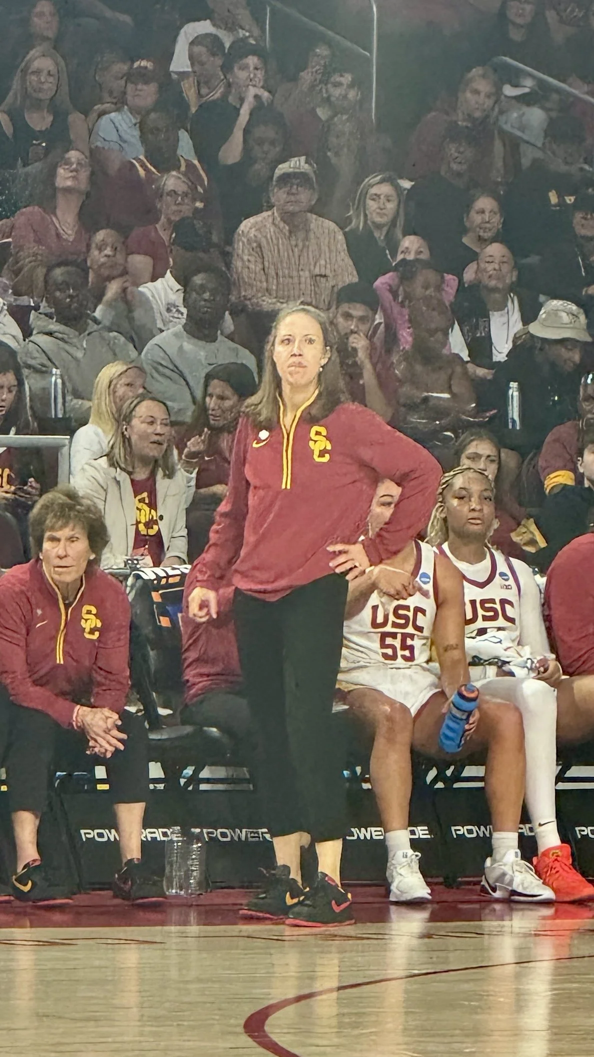 Coach Gottlieb coaching from sidelines of game
