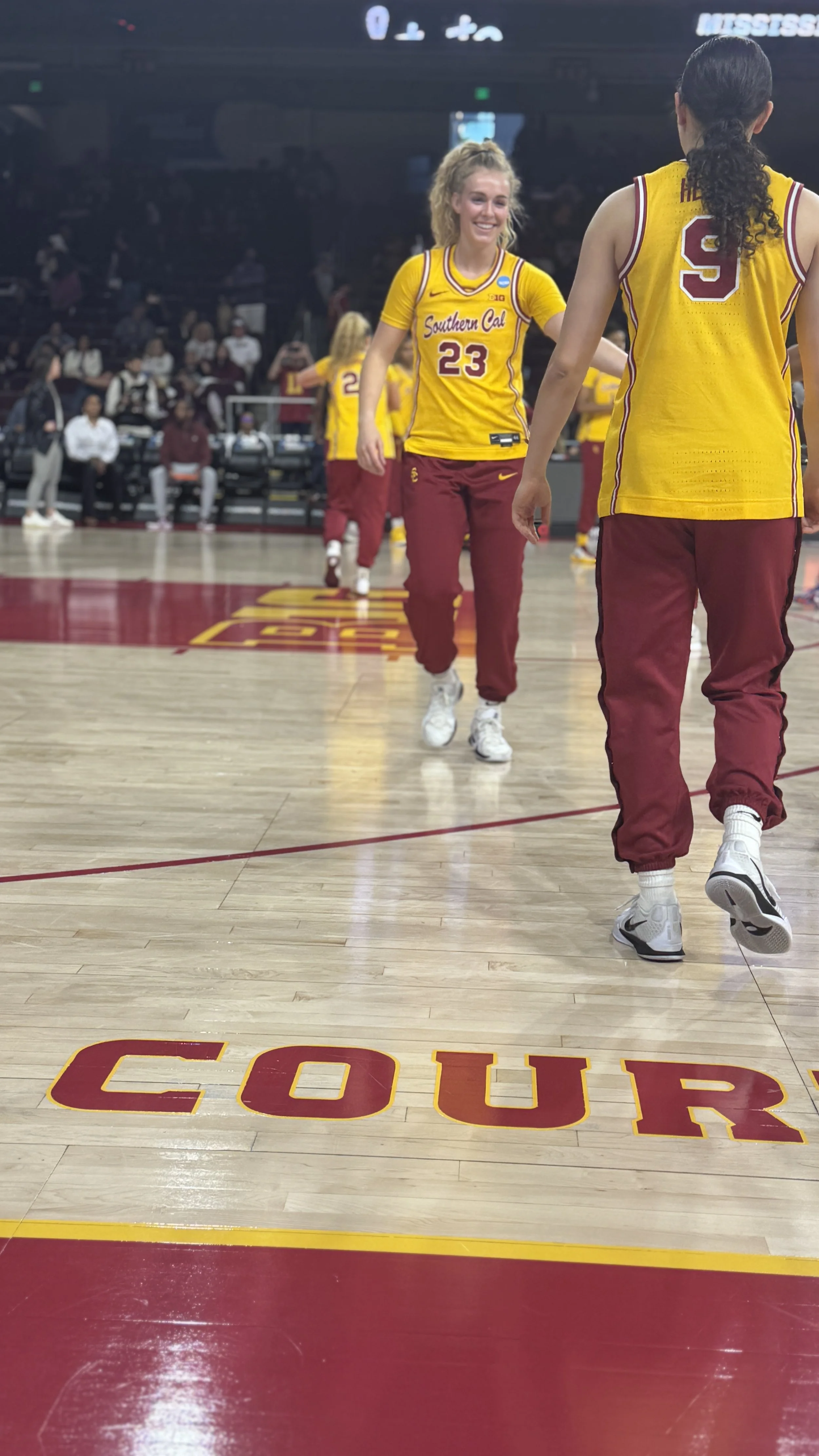 Avery Howell during warm ups