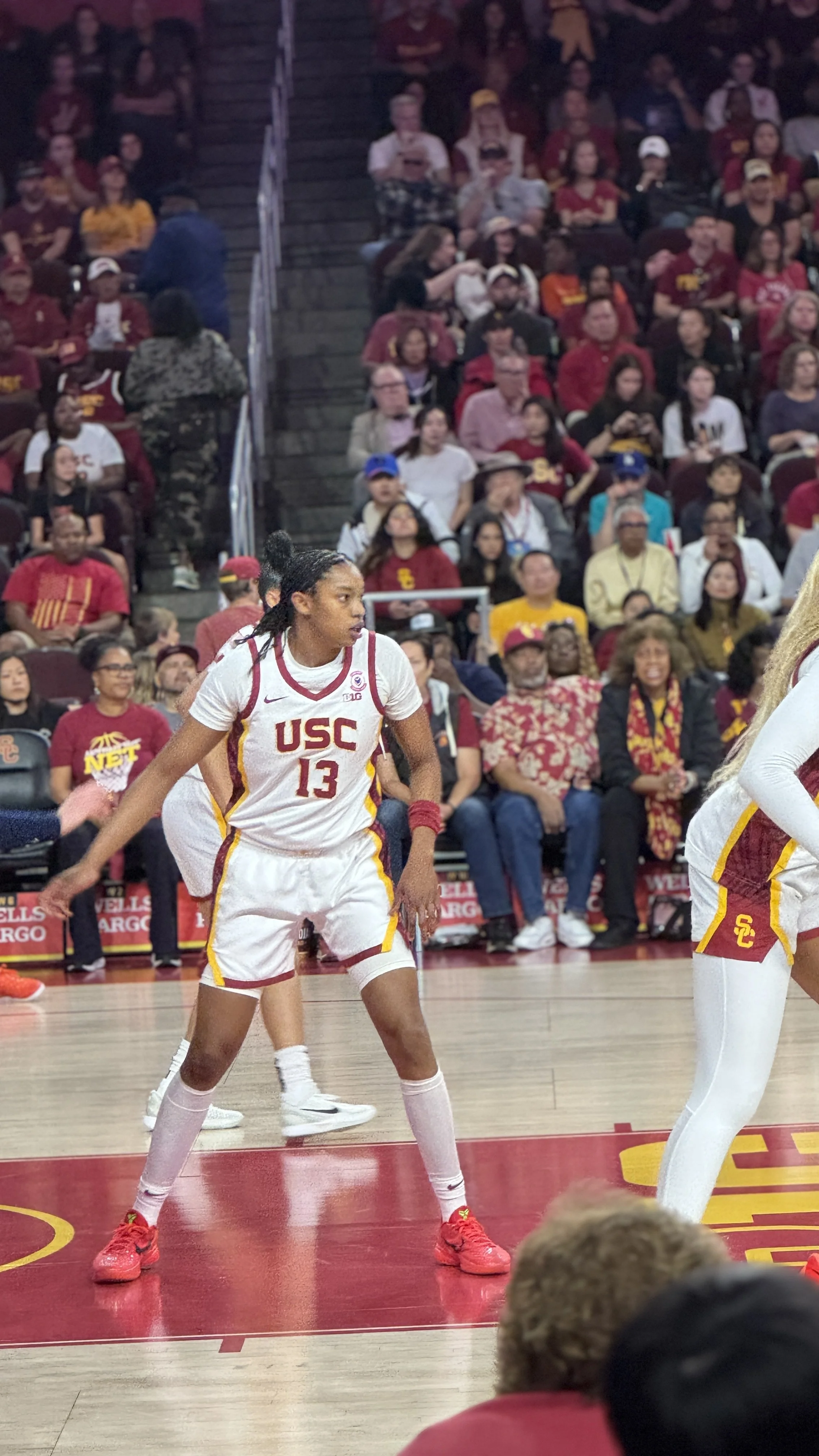 Rayah Marshall in defensive stance during game