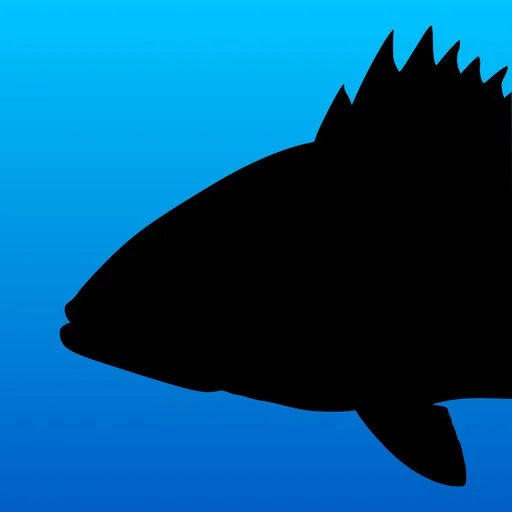 Silhouette of a fish with spines along its back against a blue background.