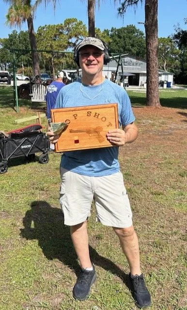 7-10-2026:  9 Participants today, including 3 Red Banders. Paul Navotny, Tim Goszka and Mike McClintic all hit the bottle in the first round and caused a shoot off. Tim Goszka hit the red band on the bottle in the 4th round and claimed all the remain