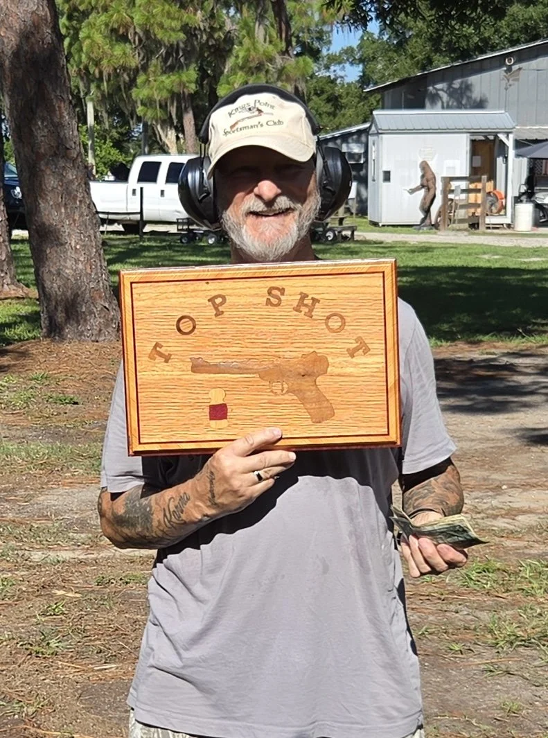 9-4-2026: 13 Participants including 2 Red Banders. Chris Finne was the only shooter to have a good hit in the First Round and claimed all the Money and Glory.