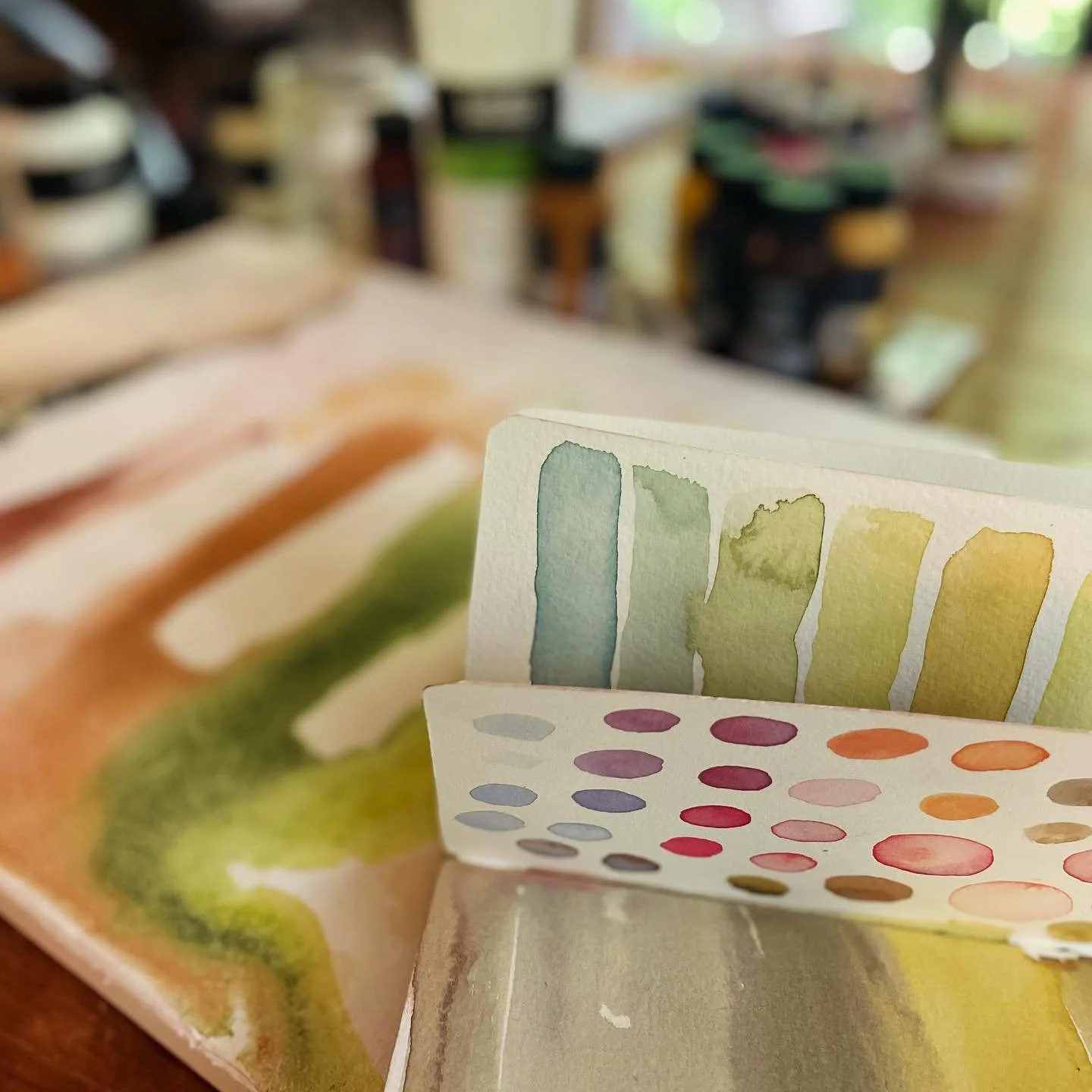 I always test my compositions and color palettes with watercolor before translating them to larger canvases and acrylics. I love working with watercolours! 😍 

#watercolor #painting #art #artprocess #color