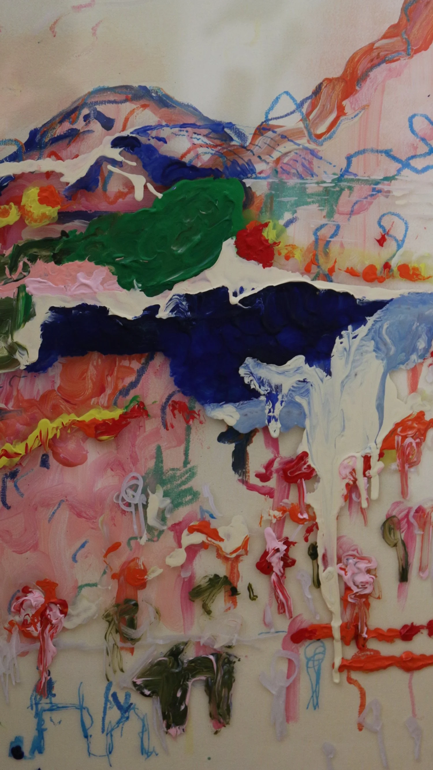 land-scape, 2023, Mixed Media on Canvas and Acrylic Glas, 50 x 50