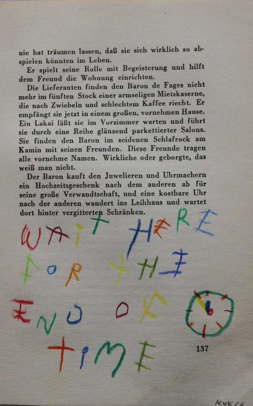 Buchseite „Wait“