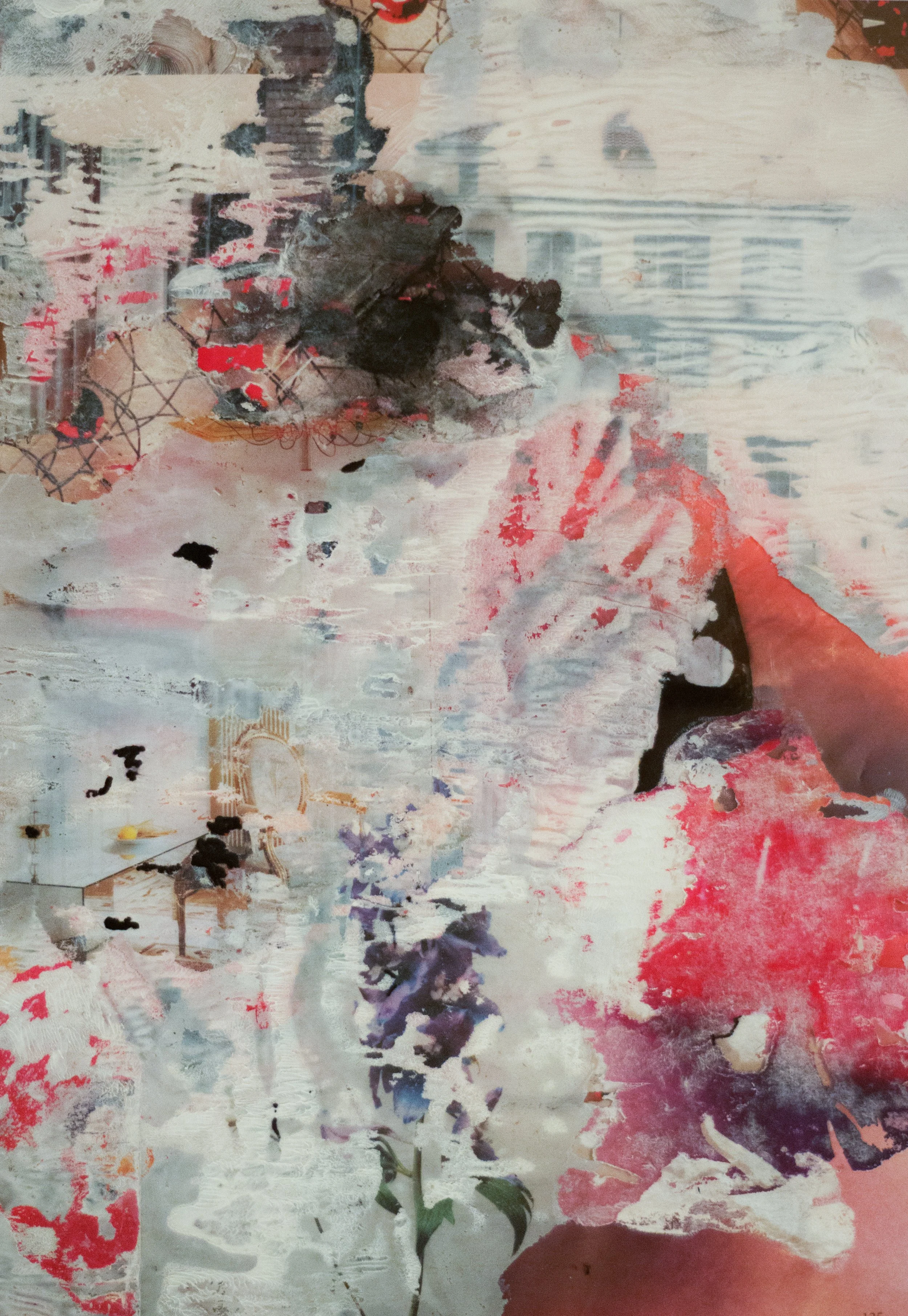 Technikstudie (Vorderansicht),  2018, 
Acrylfarbe und Papier auf Folie, A4