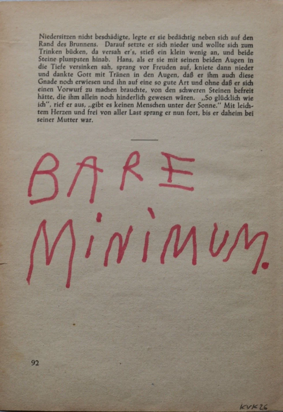 Buchseite „Bare Minimum“