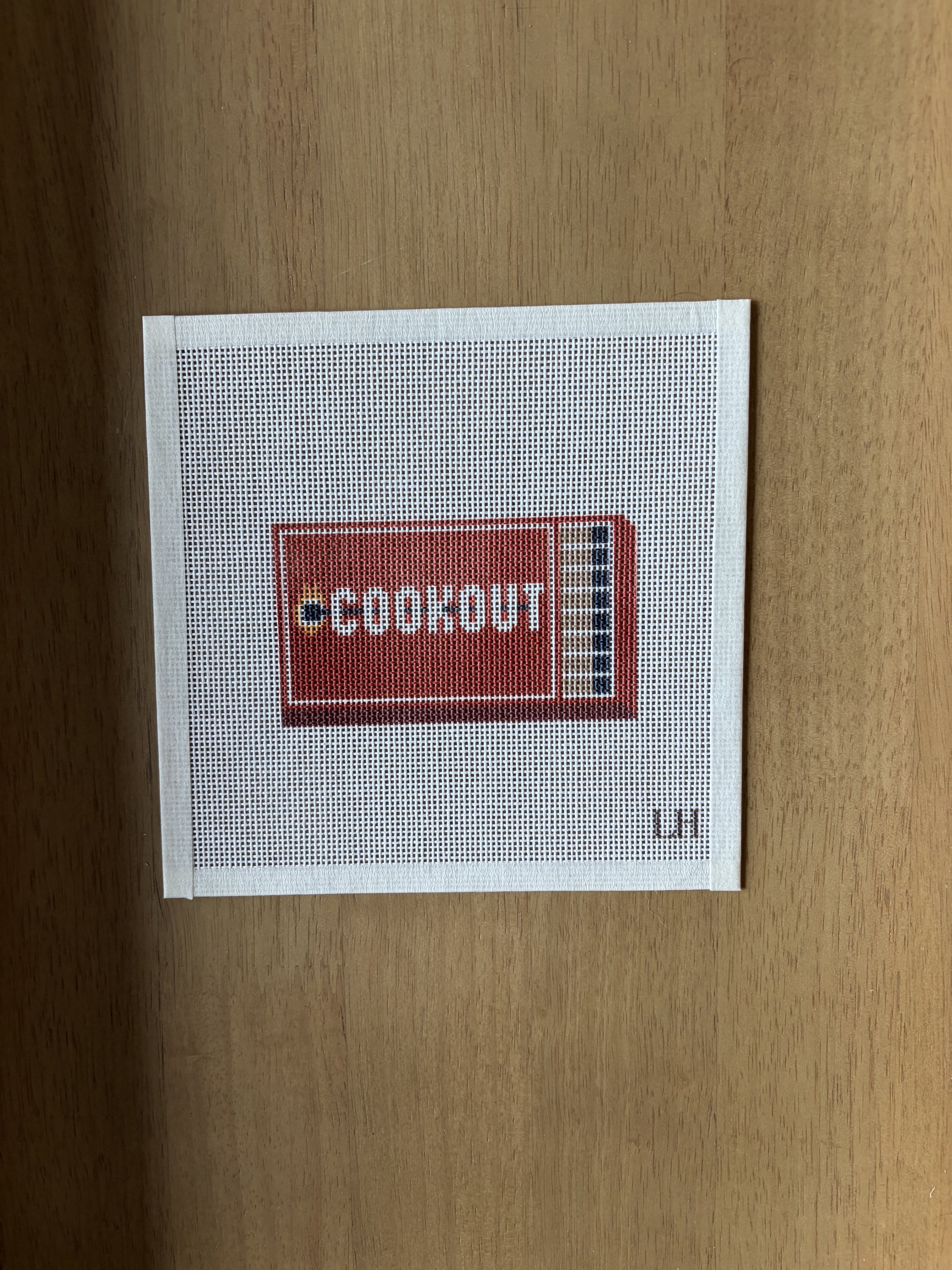 NC Fastfood Matchbook Needlepoint Canvas | 18 Mesh