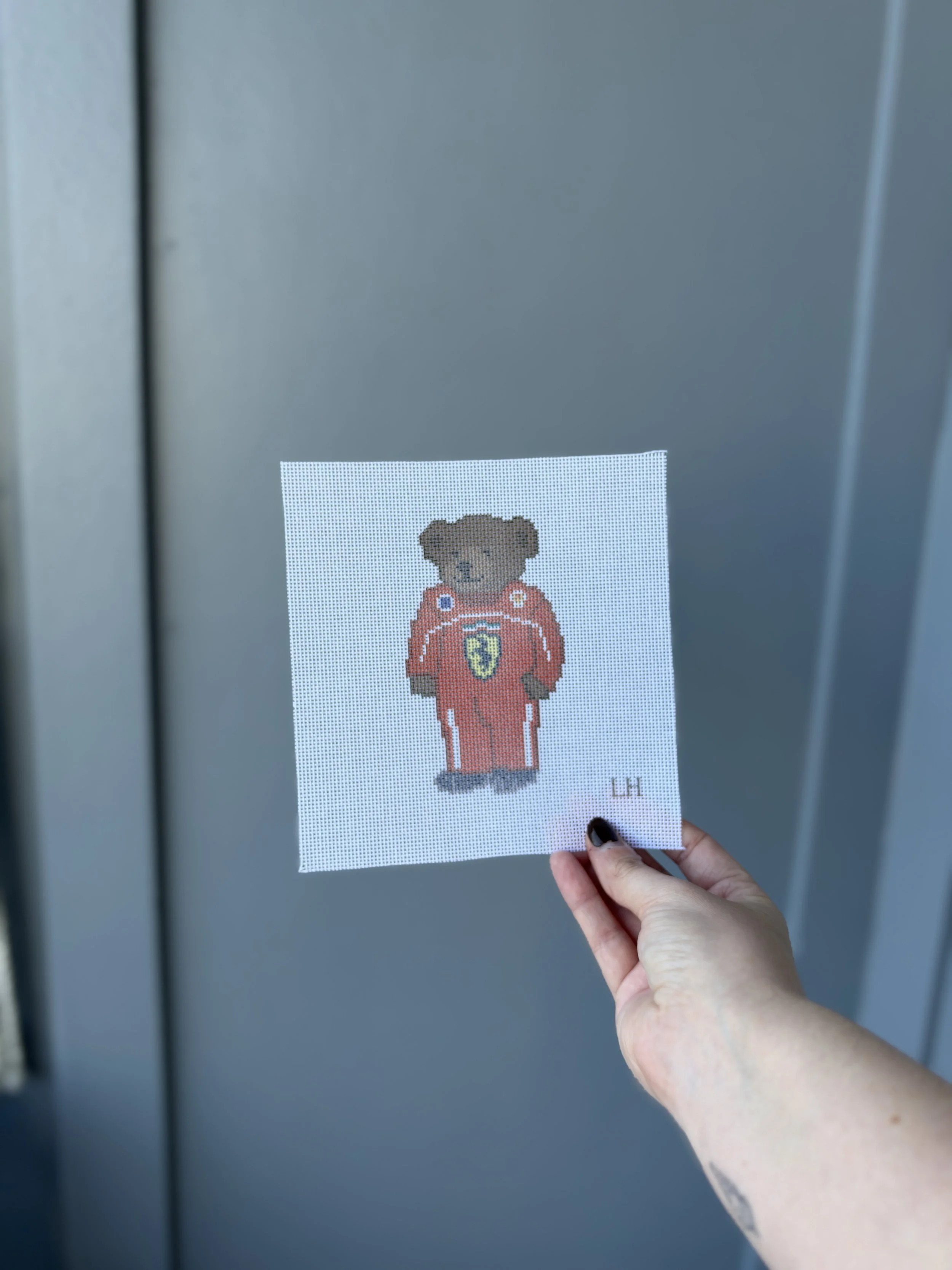 The Racing Bears Needlepoint Canvas | 18 Mesh
