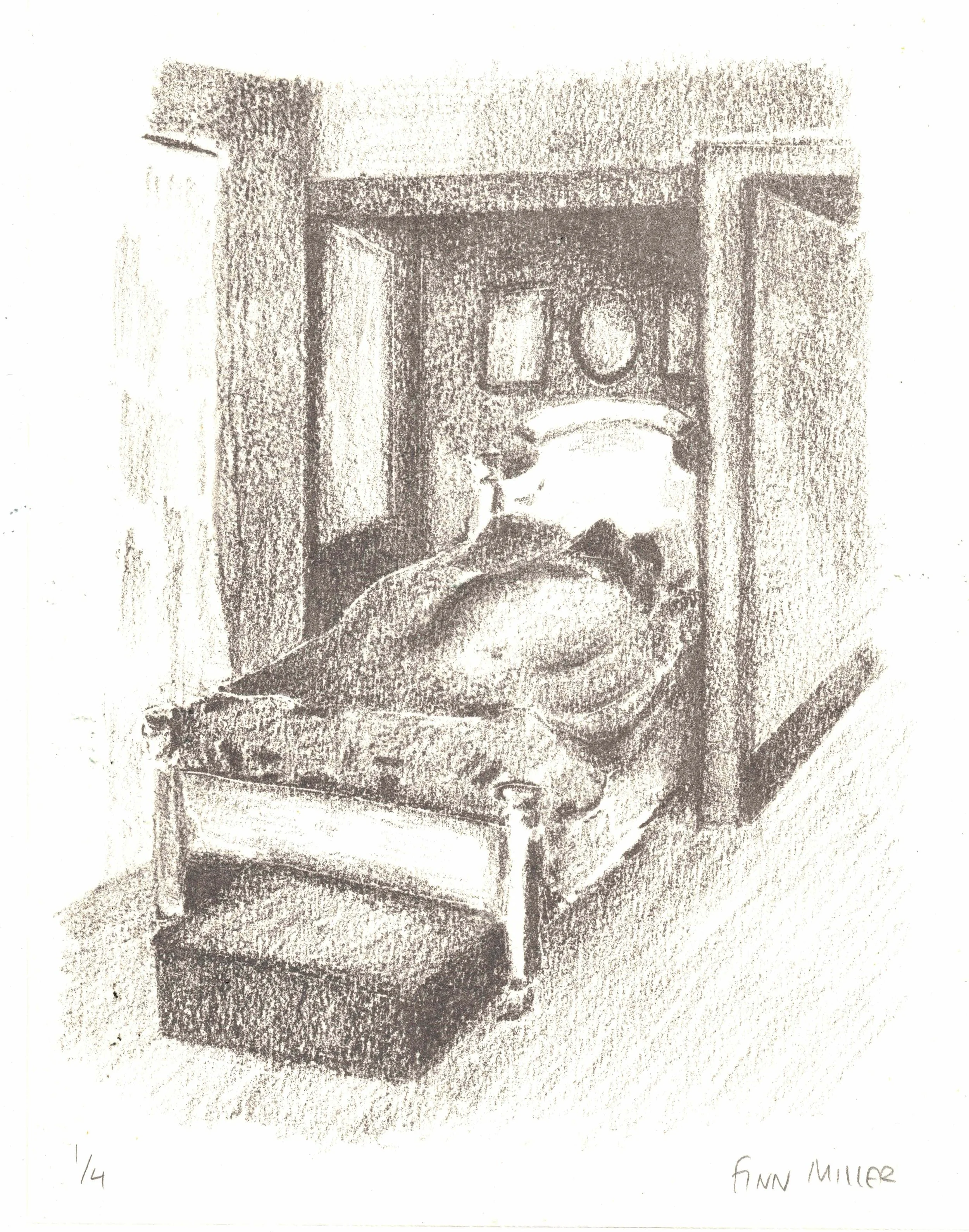 Provincetown Nap, 5" x 7", Transfer Lithograph