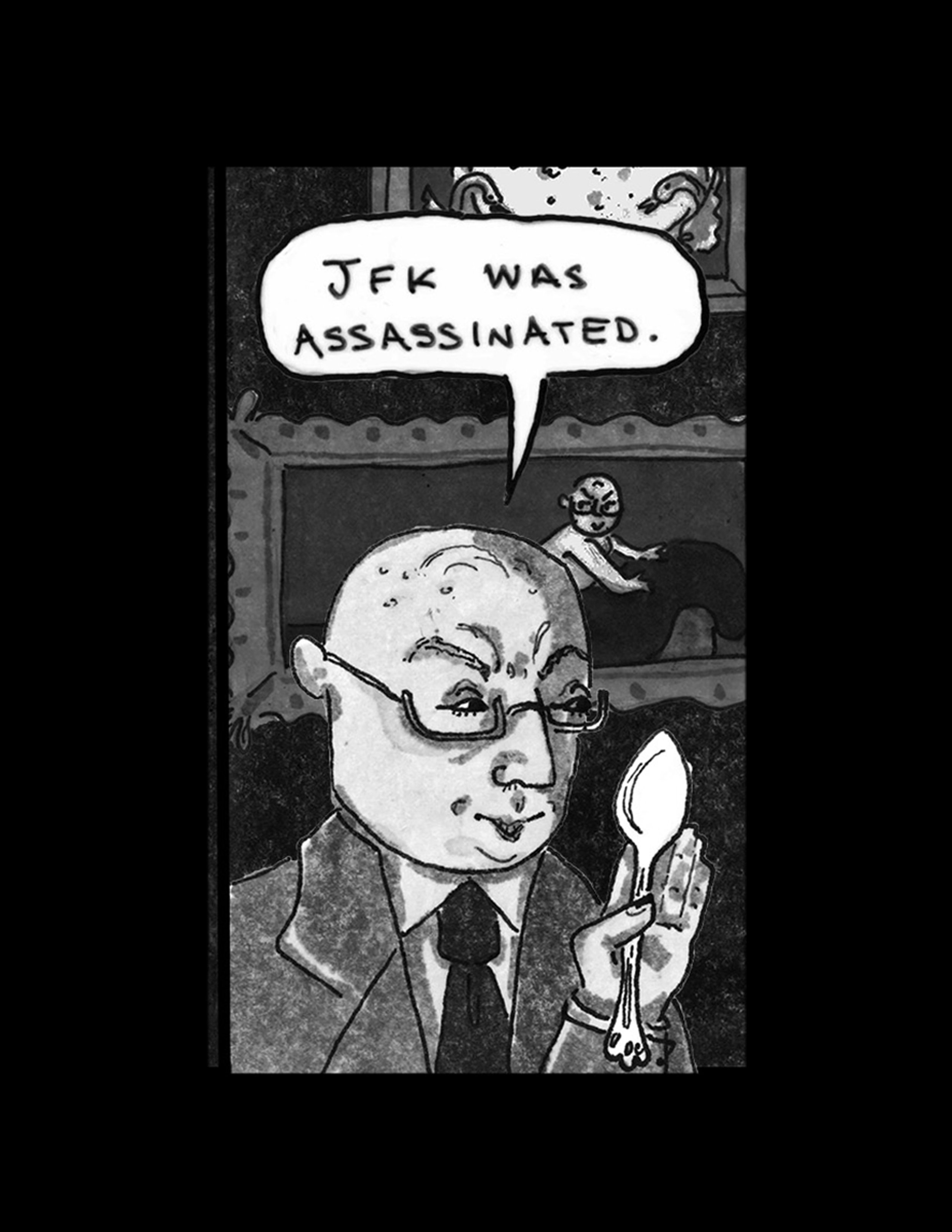 Panel from the third issue of my original comic, "Frog Ephemera," released in 2023. Alcohol marker and ink on tracing paper.