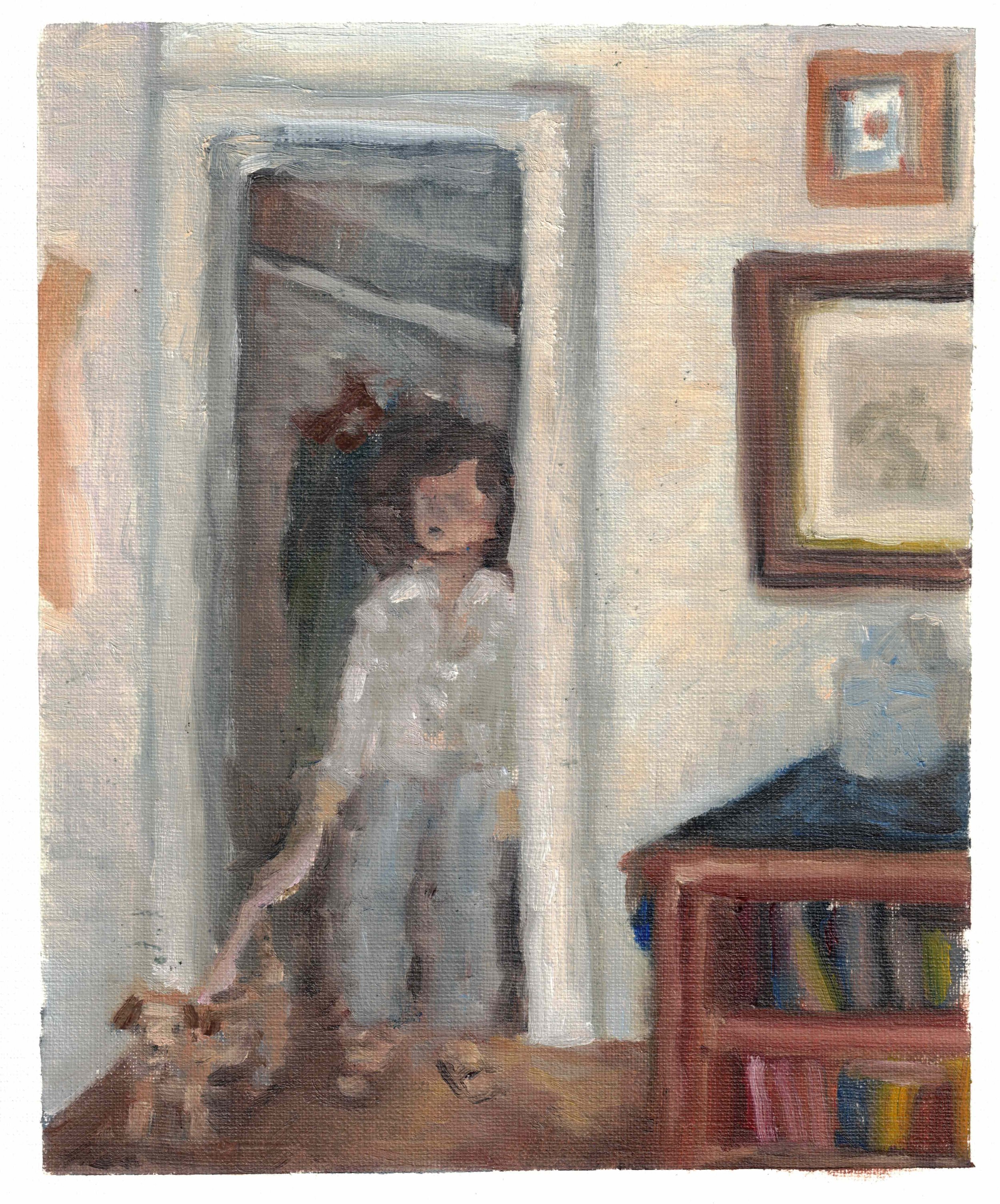 "Entrance", Oil on paper, 8" x 10", 2024.