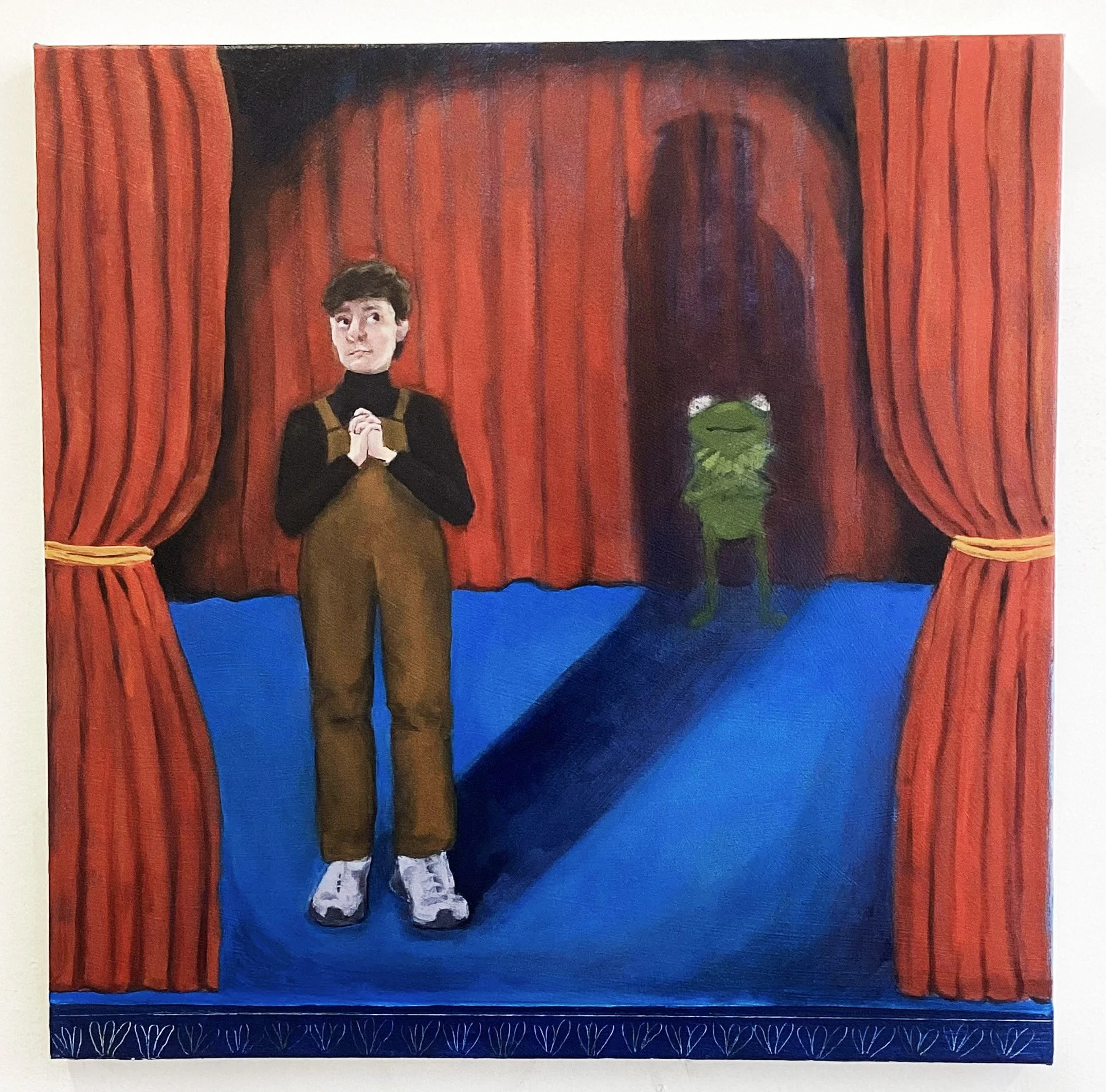 "Stage Fright", 24" x 24", Oil on Canvas. 2025. 