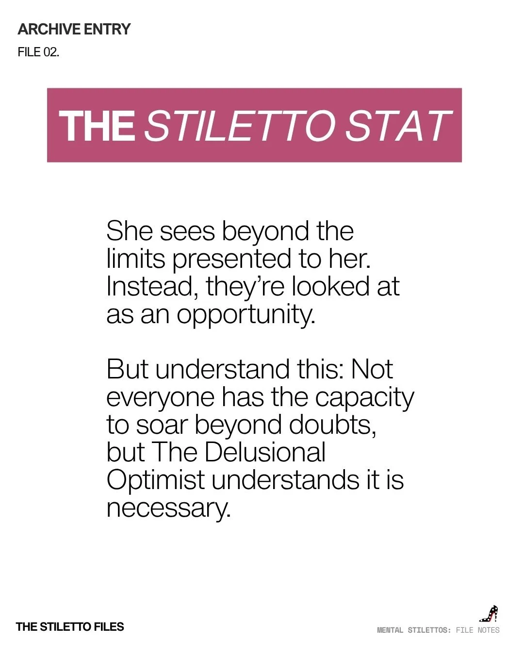 The Stiletto Files The Delusional Optimist .jpg