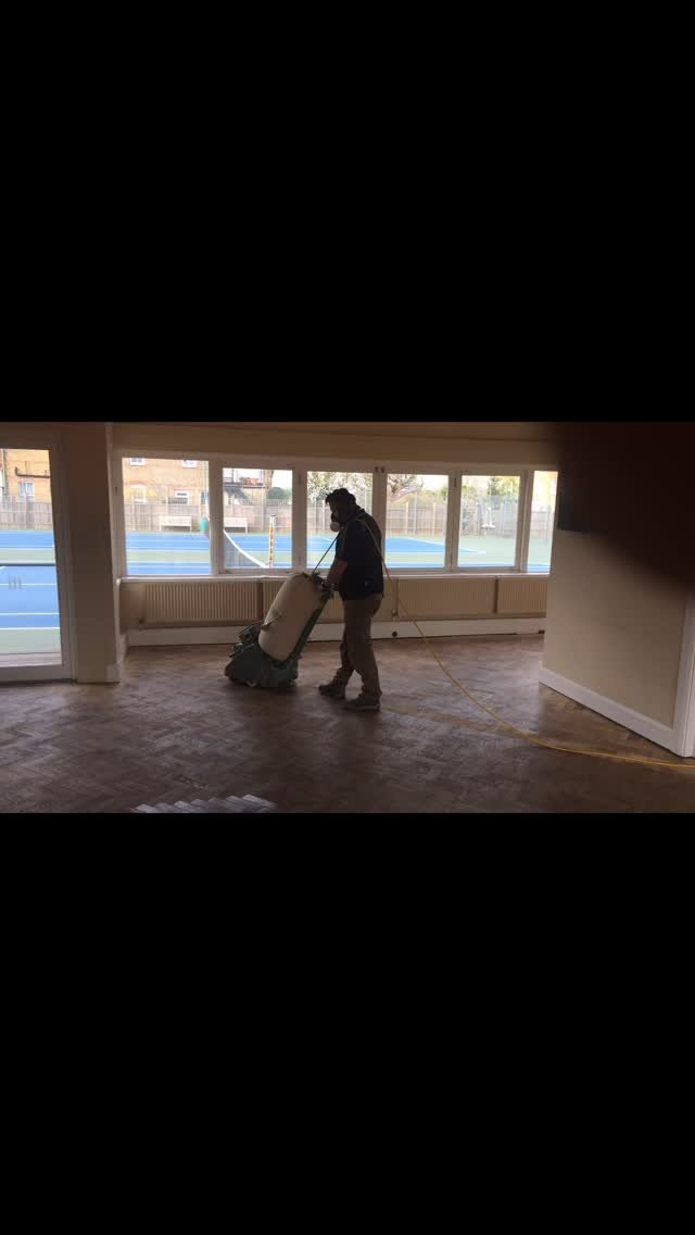 Resurfacing herringbone oak floors