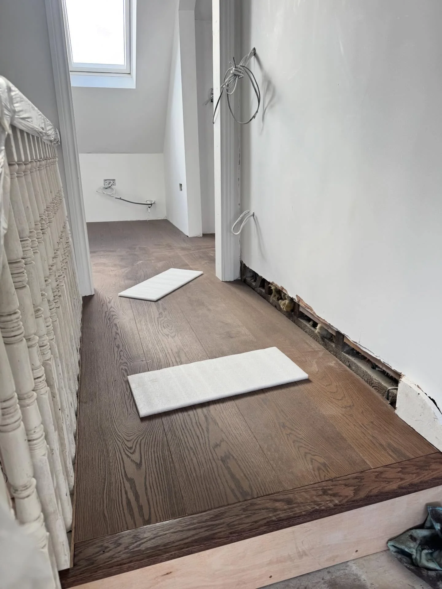 Installation of Engineering Oak Flooring in progress&hellip;