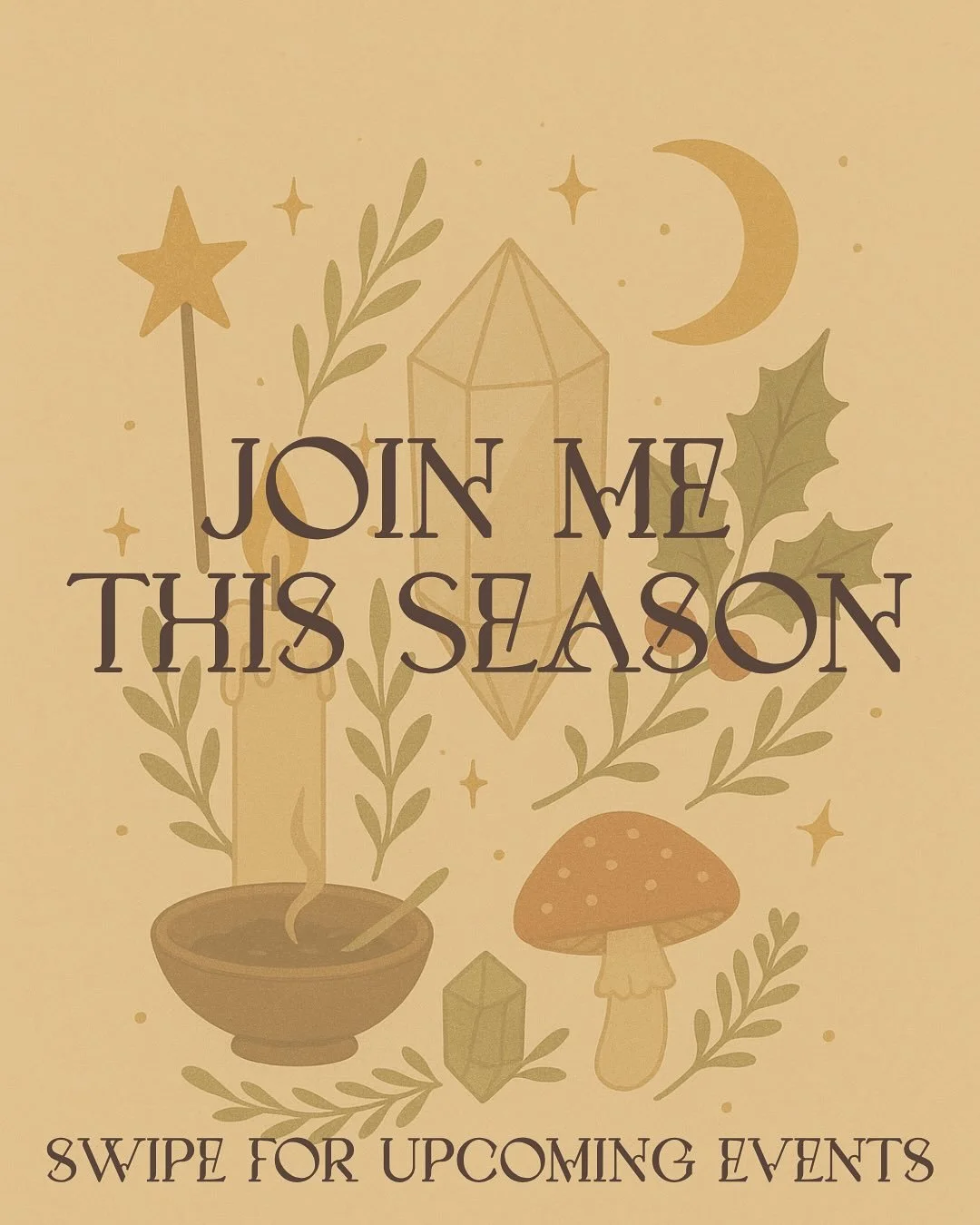 Tis the season to be Witchy 🌙✨

I love this time of year. The veil remains thin between Samhain and Yule and there is a crackle of magic in the air.

I have so many beautiful opportunities to connect coming up (plus more to be announced) DM me for m