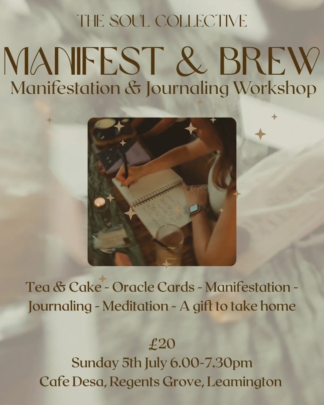 MANIFEST &amp; BREW ☕️ Our July session now live! 

Join me at @desa_cafe for your bi-monthly reset over a cosy tea and delicious cake. Get clear on your goals and start shifting any limiting beliefs that are holding you back. Each month we have a th