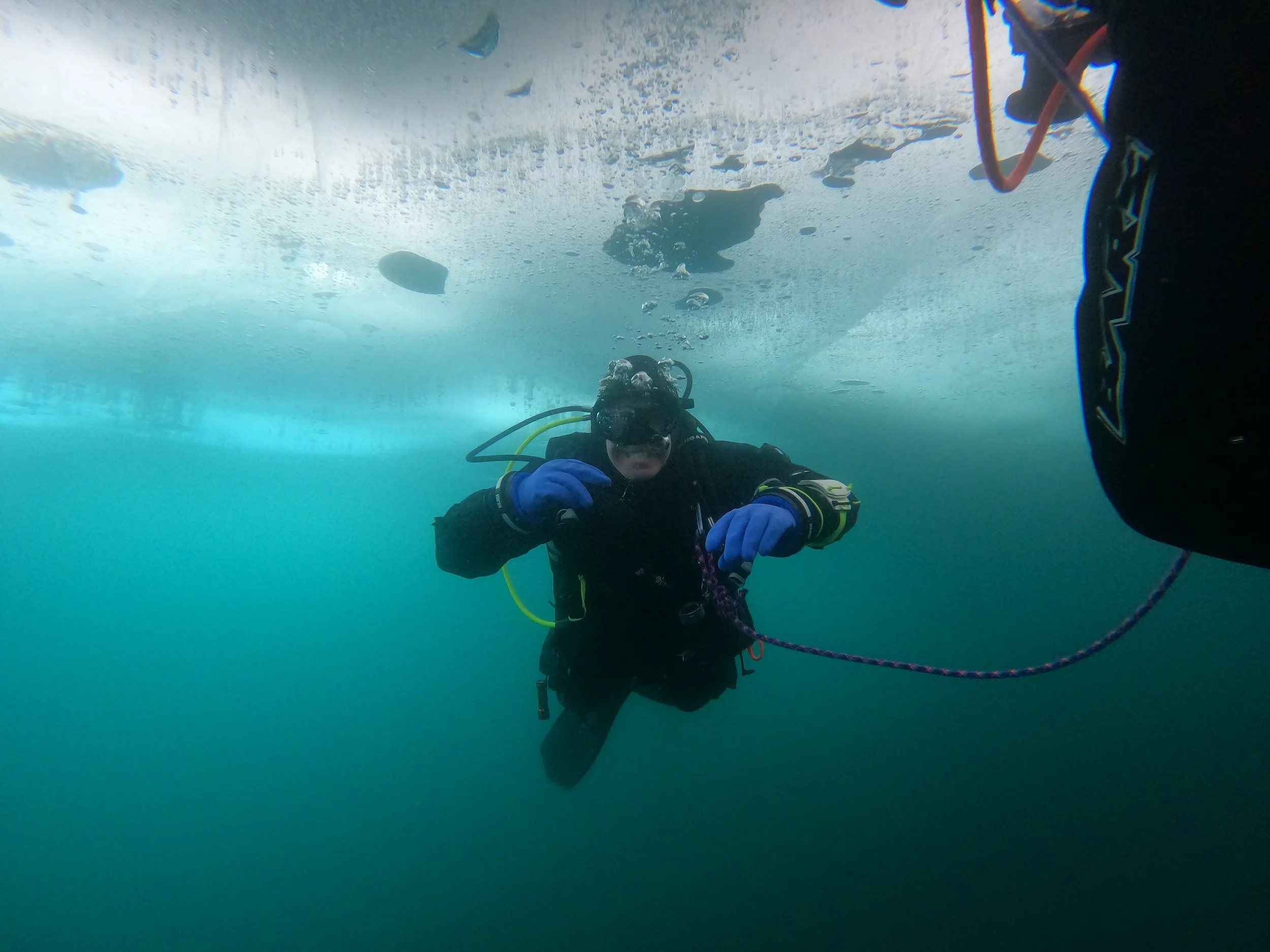another happy diver under the ice