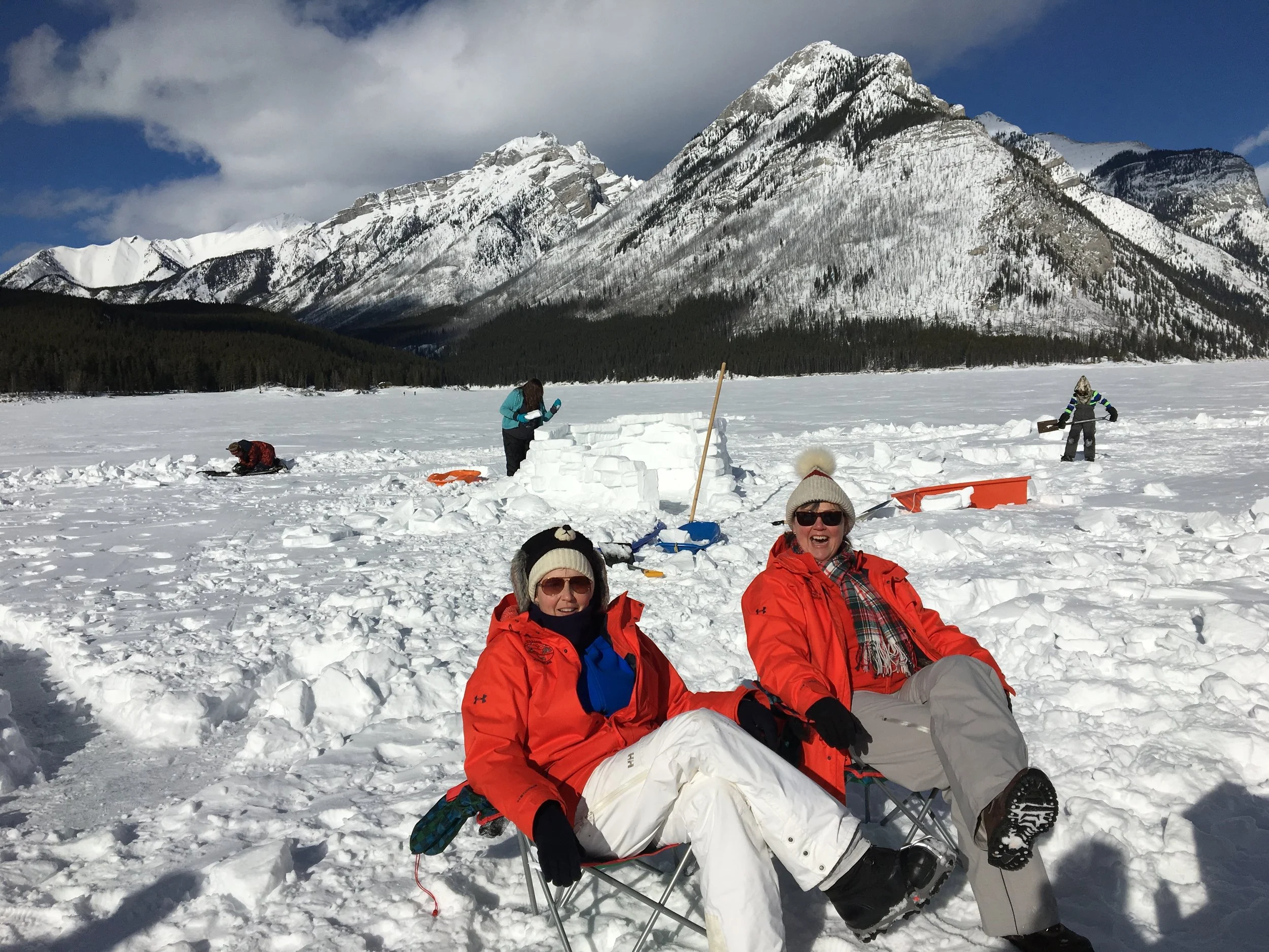 even the cooks get to sit for a minute and enjoy the bright blue Alberta sky