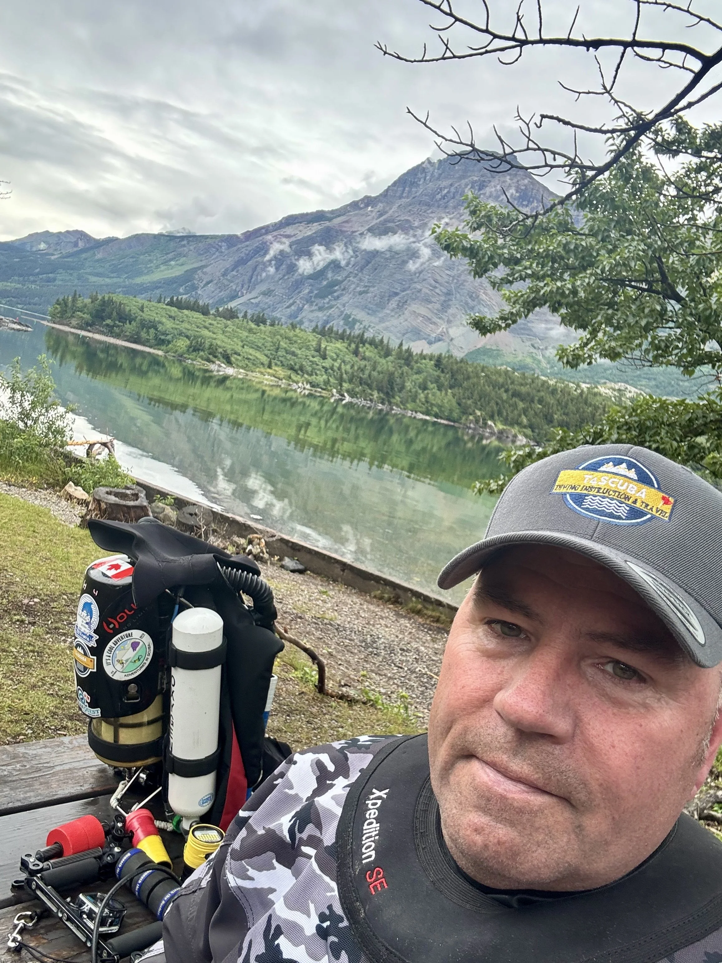 rebreather set up, Waterton Lakes Alberta
