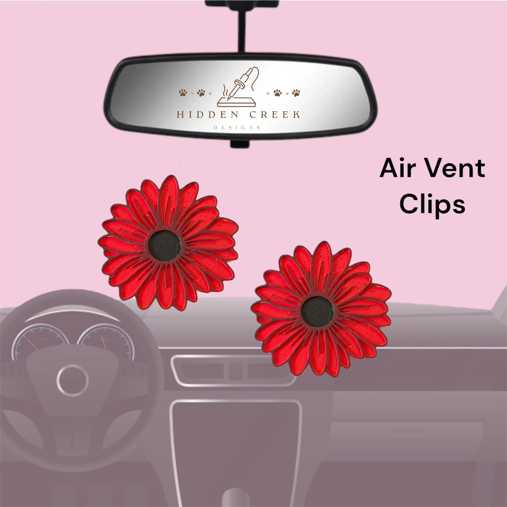 Gerber Daisy vent clips