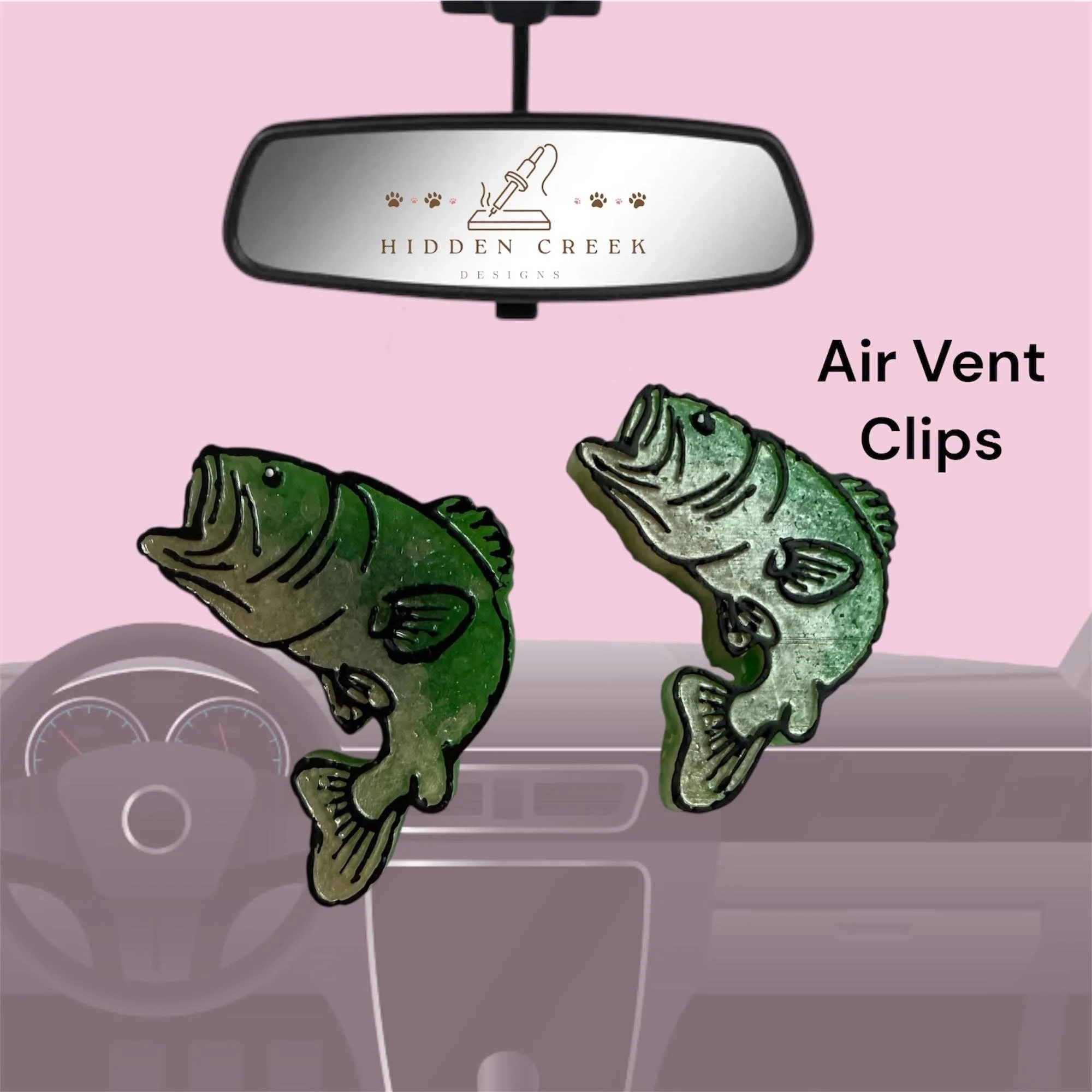 Bass fish vent clips