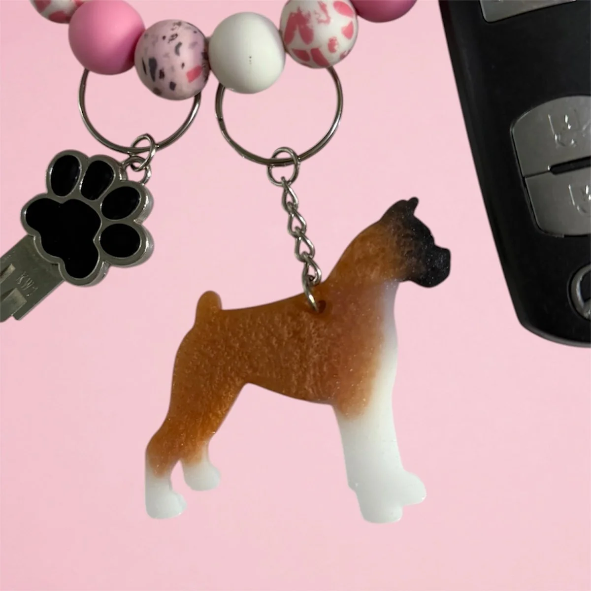 Cropped boxer keychain