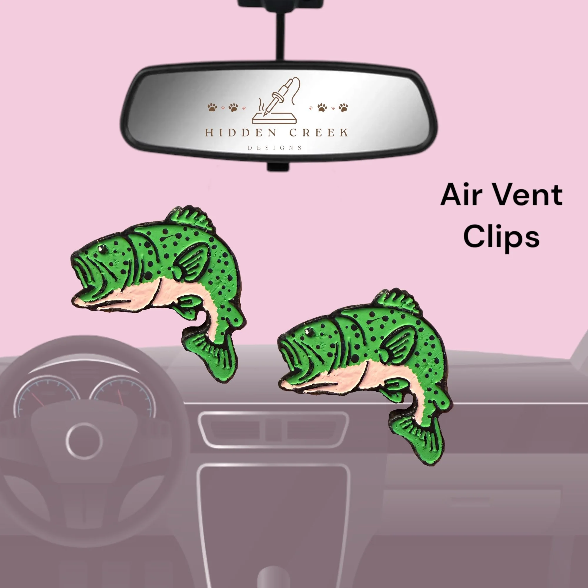 Bass fish vent clips
