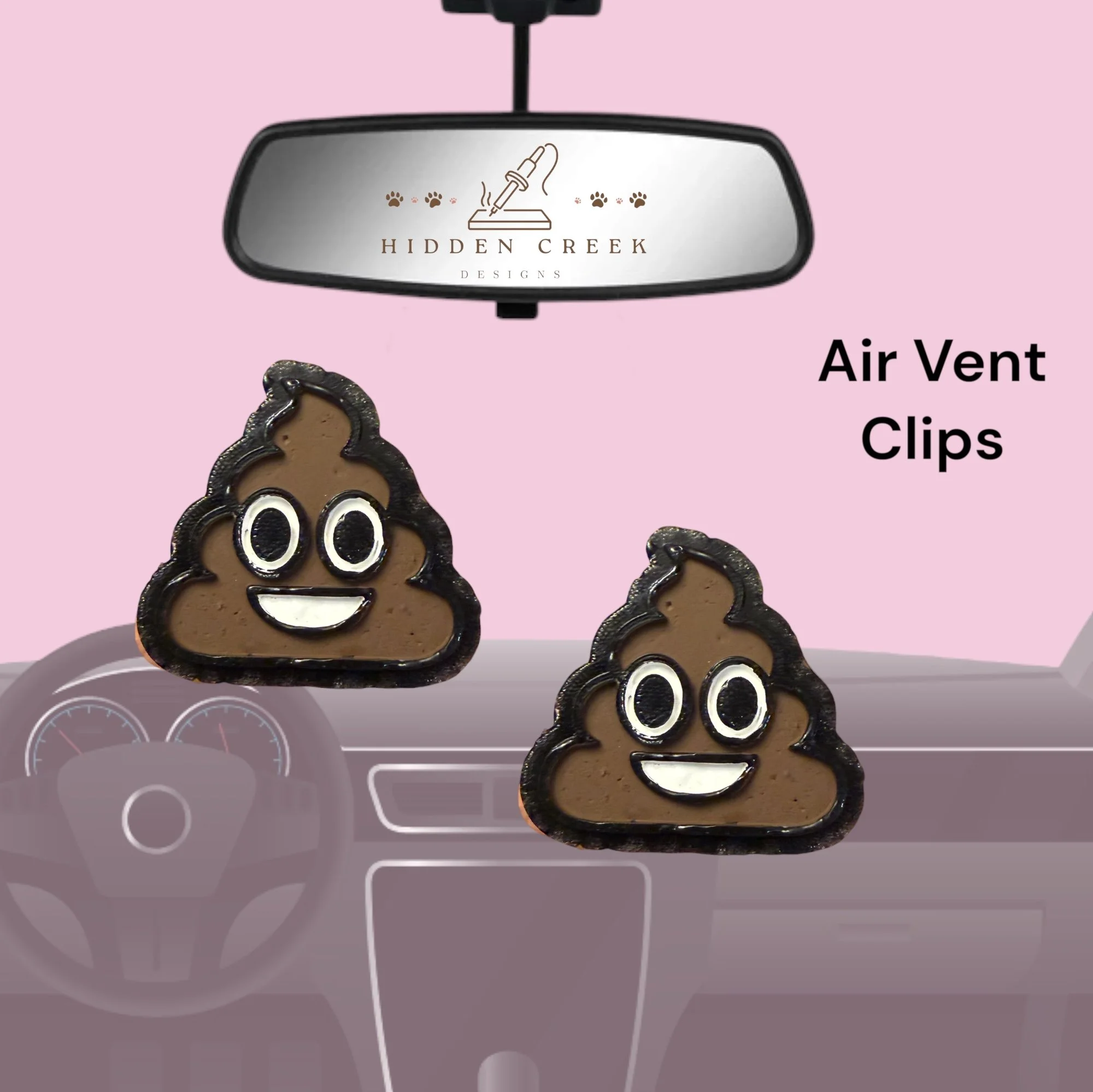 Poop Emoji Vent clips
