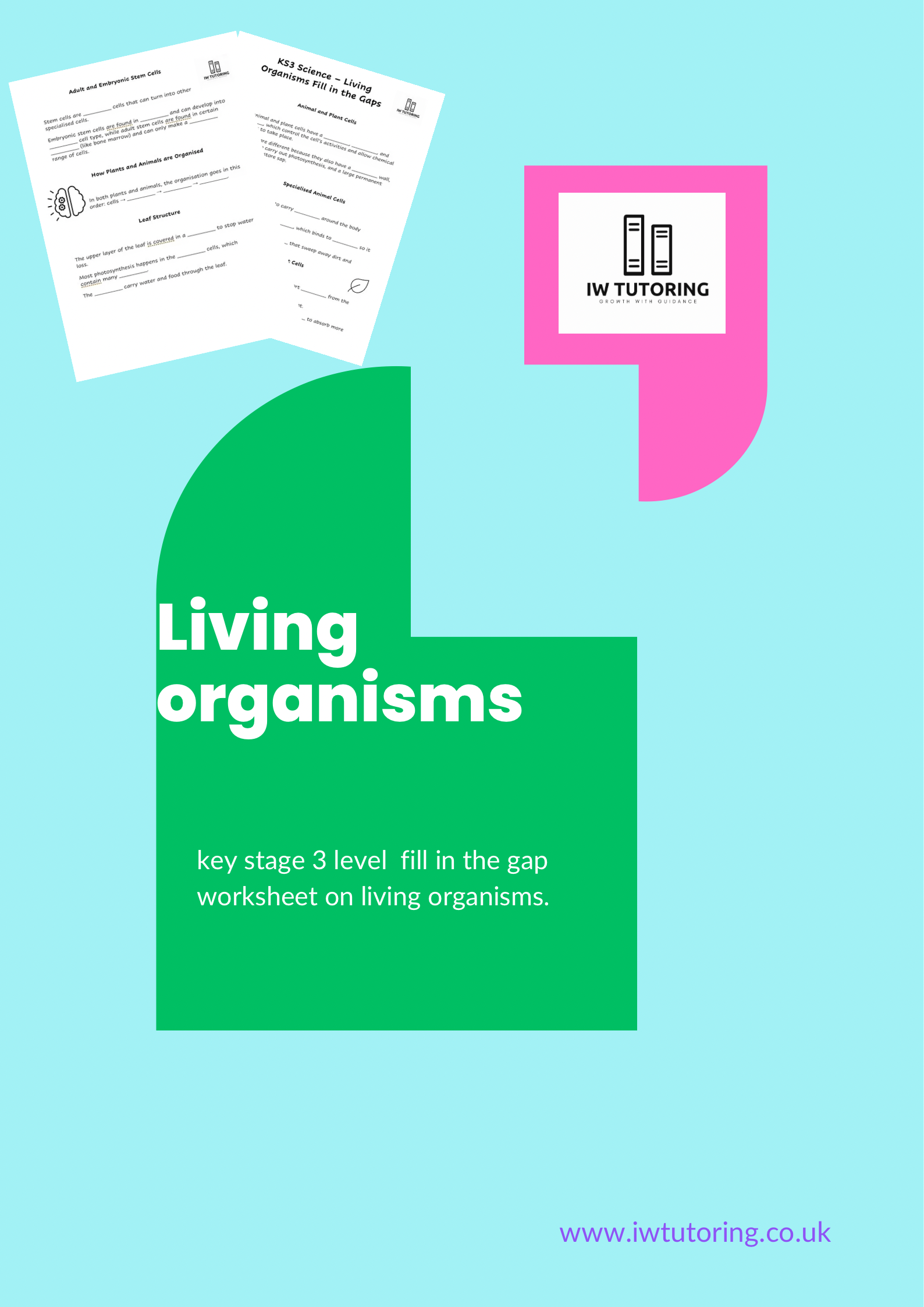Living organisms fill-in-the-gap worksheet | KS3 level