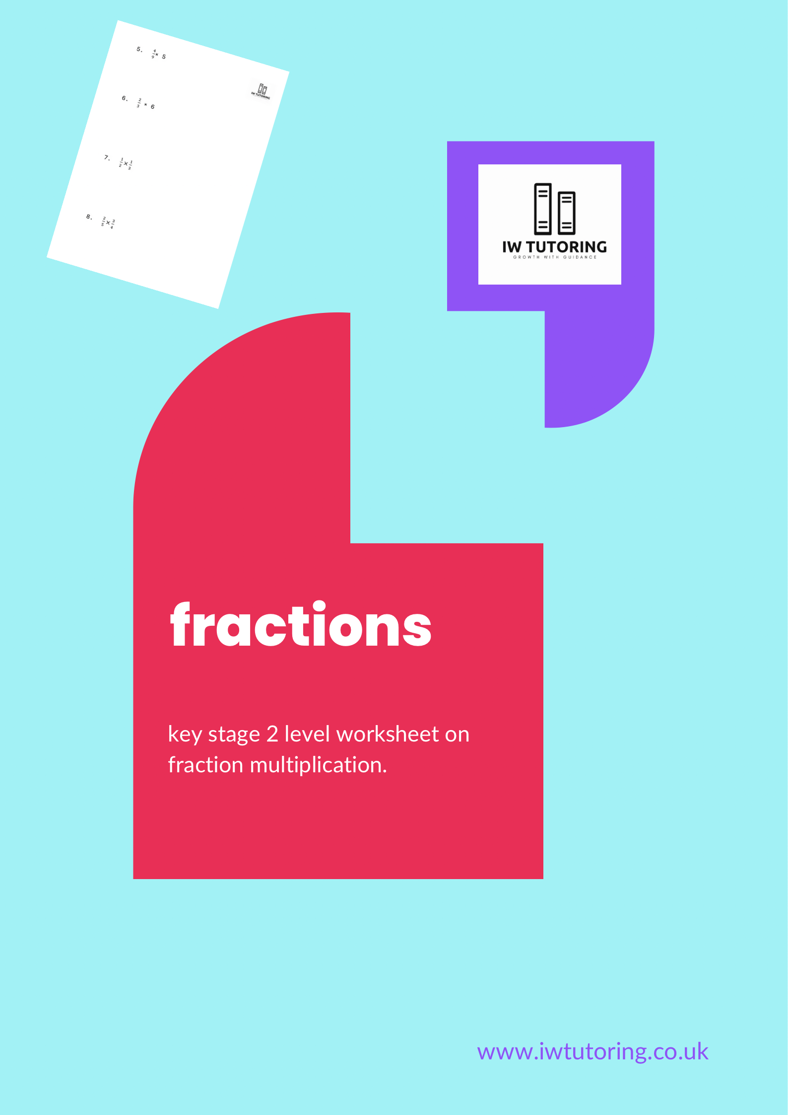 Multiplication of fractions worksheet | KS2 level