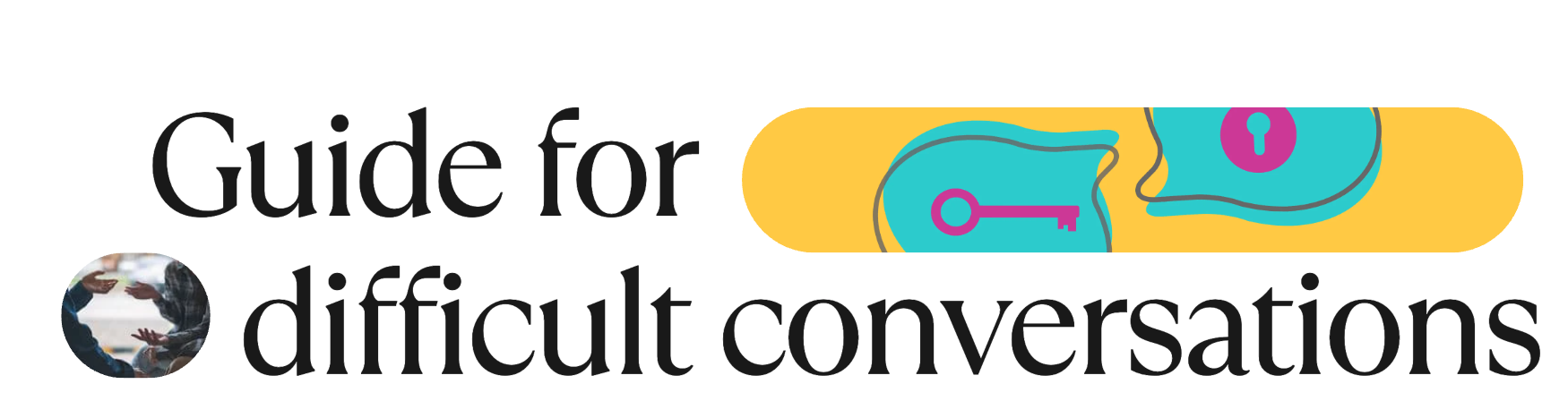 Illustration showing two people communicating through slipcases with keys and lock symbols, representing navigating difficult conversations.