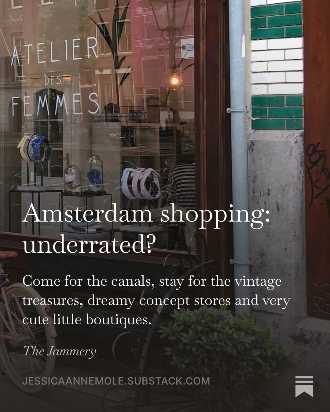 Amsterdam shopping is SO underrated. If you like to get lost in a new city and explore a slower shopping experience, this is your place. Full shopping guide on The Jammery. Comment or DM 💌 for the link x