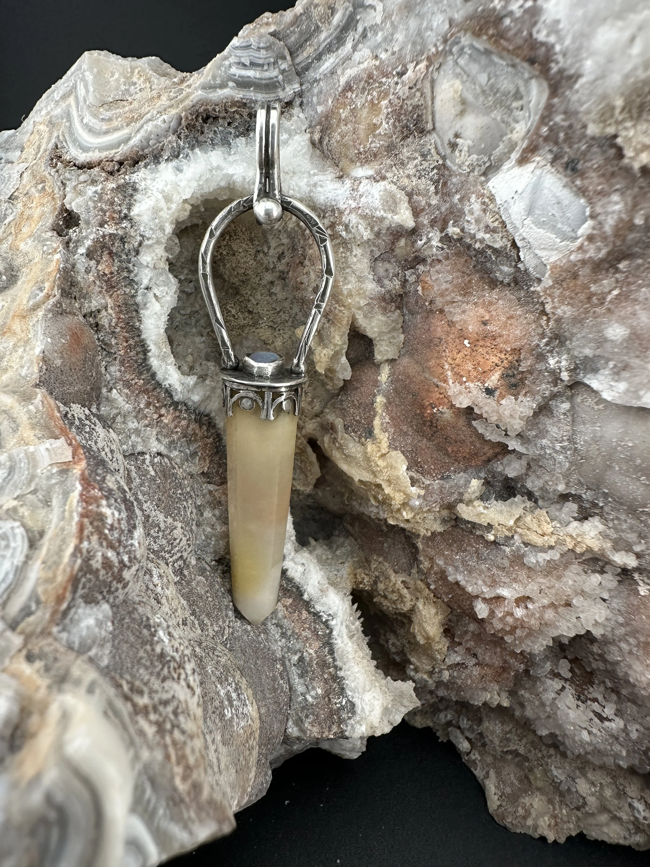 Quartz Crystal and Opal Pendant