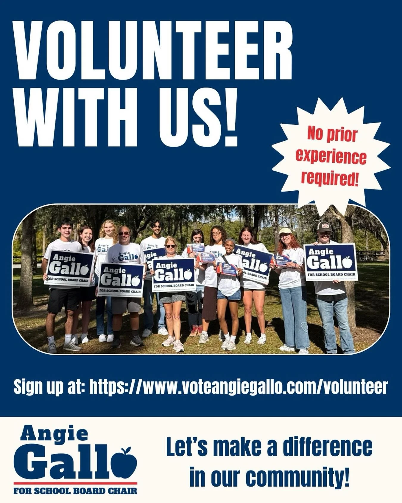 Are you ready to make an impact? Join Team Gallo knocking on doors and connecting with neighbors across Orange County. Every conversation helps to build a stronger, more informed community 💙✨

No prior experience? That&rsquo;s okay, we&rsquo;ll teac