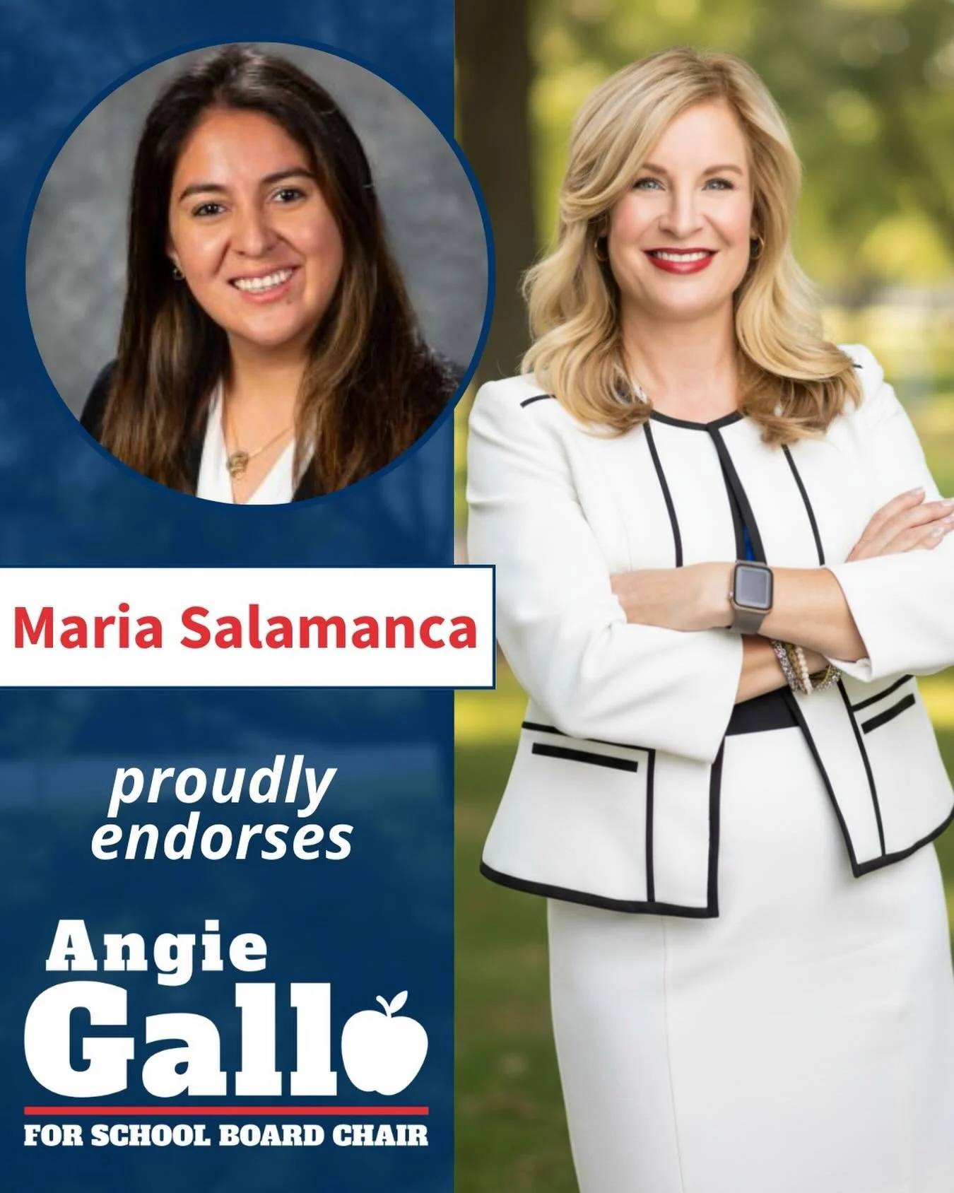 ENDORSEMENT ALERT: &ldquo;I&rsquo;m proud to endorse Angie Gallo for School Board Chair. She leads with purpose and clarity. Angie brings real-world business experience and a steady, thoughtful approach to decision-making. She understands how to mana
