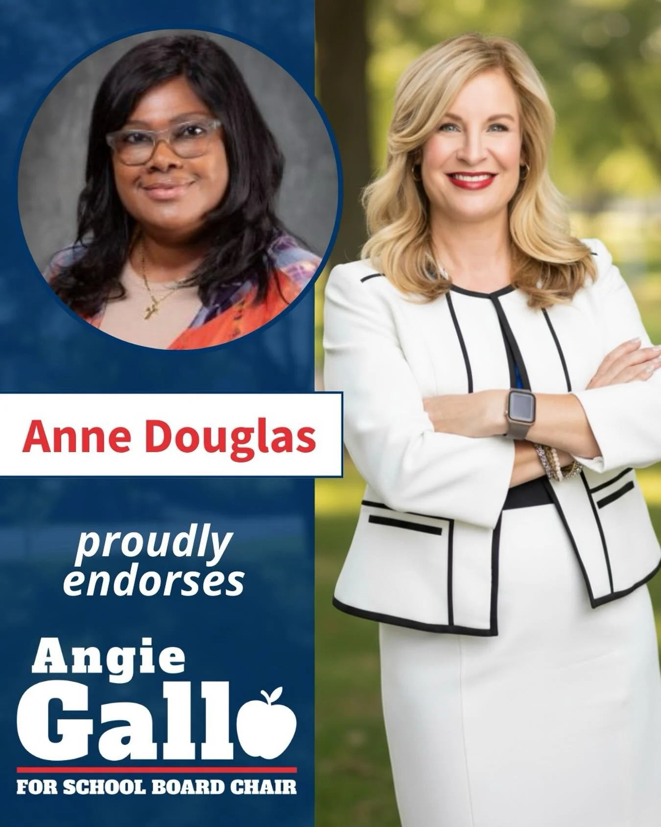 ENDORSEMENT ALERT: &ldquo;Angie Gallo has the perfect mix of leadership and vision to serve as our next School Board Chair. As a former educator, I trust her to prioritize reading skills for all students, and as an immigrant myself, I know she will s