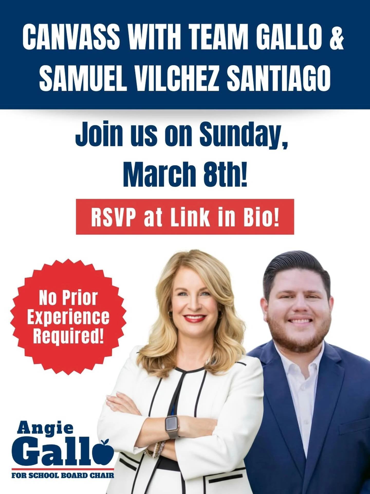 So excited to announce that we&rsquo;re canvassing this Sunday, March 8th, with Samuel Vilchez Santiago (@samuelforfl). 

We&rsquo;ll be chatting with neighbors about the issues that matter to them, sharing what we&rsquo;re working on, and making sur