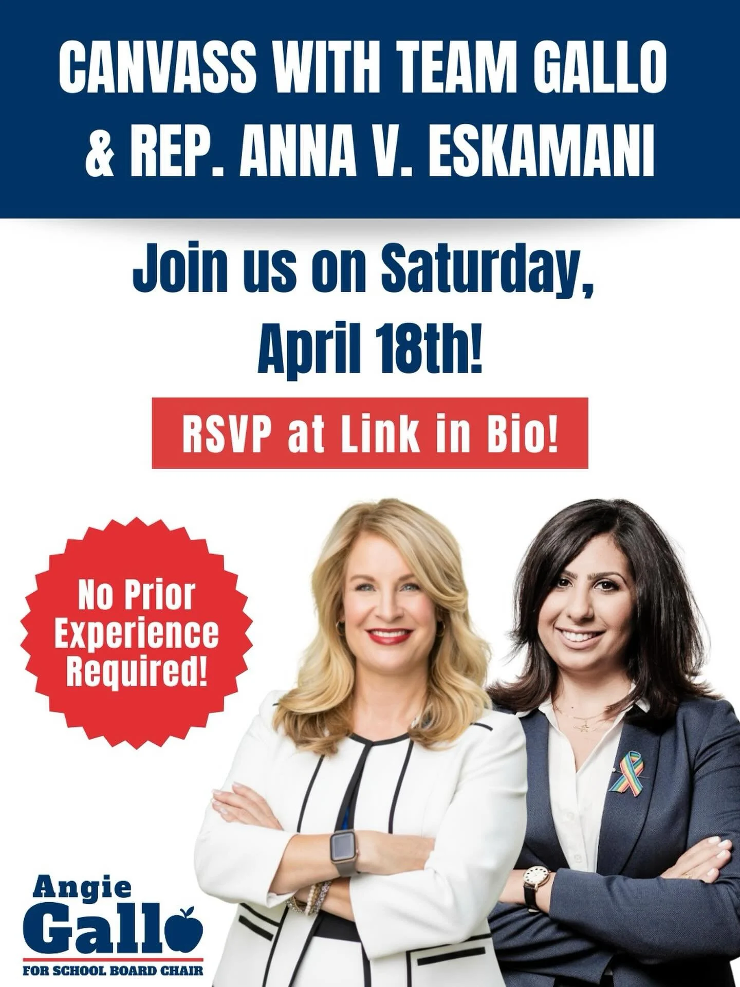 So thrilled to announce that we&rsquo;ll be out canvassing with Rep. Anna V. Eskamani this Saturday, April 18th! 🗣️

No experience is required! We&rsquo;ll train you on everything you need to know and send you out in pairs to chat with our neighbors