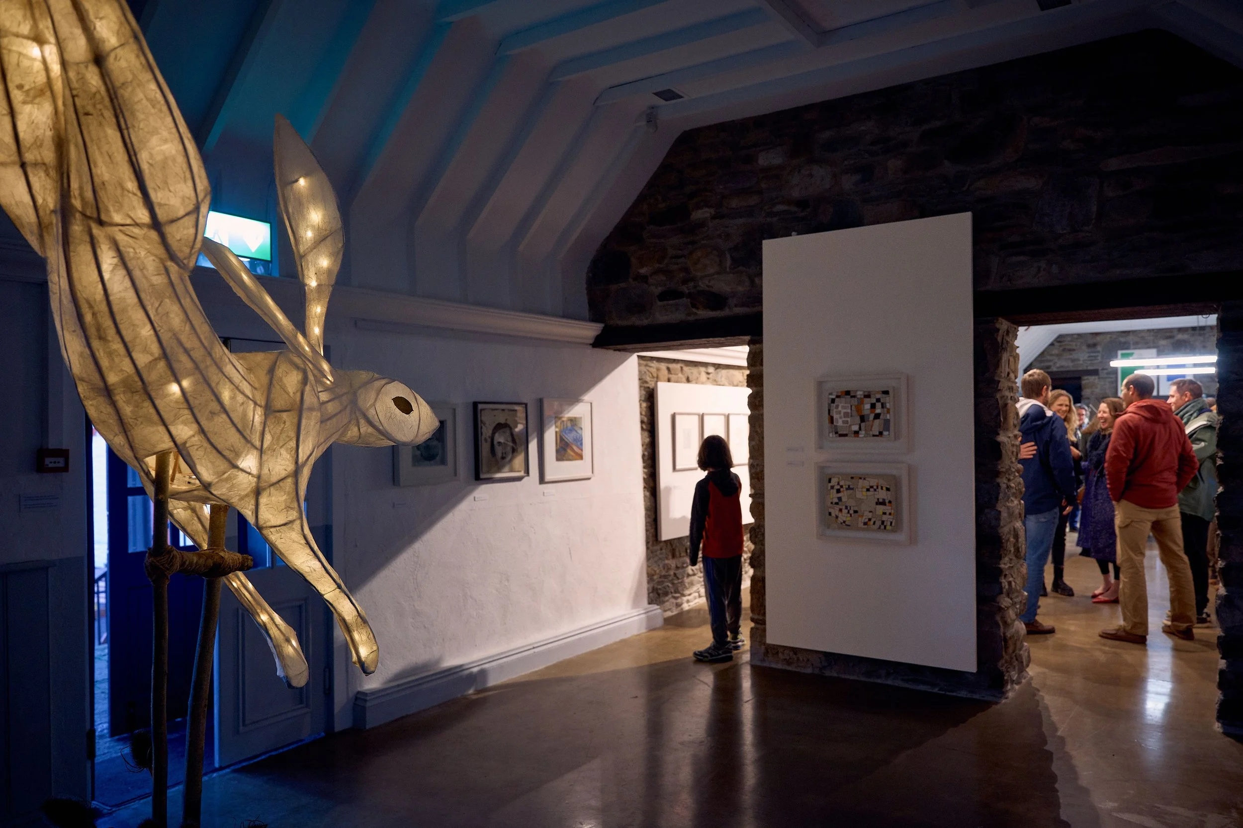 Ancestral Effigy made by Phil McSweeney of Tralee, lit up at the Grilse Gallery in Killorglin, Co Kerry. An Feile Eile, Halloween Festival