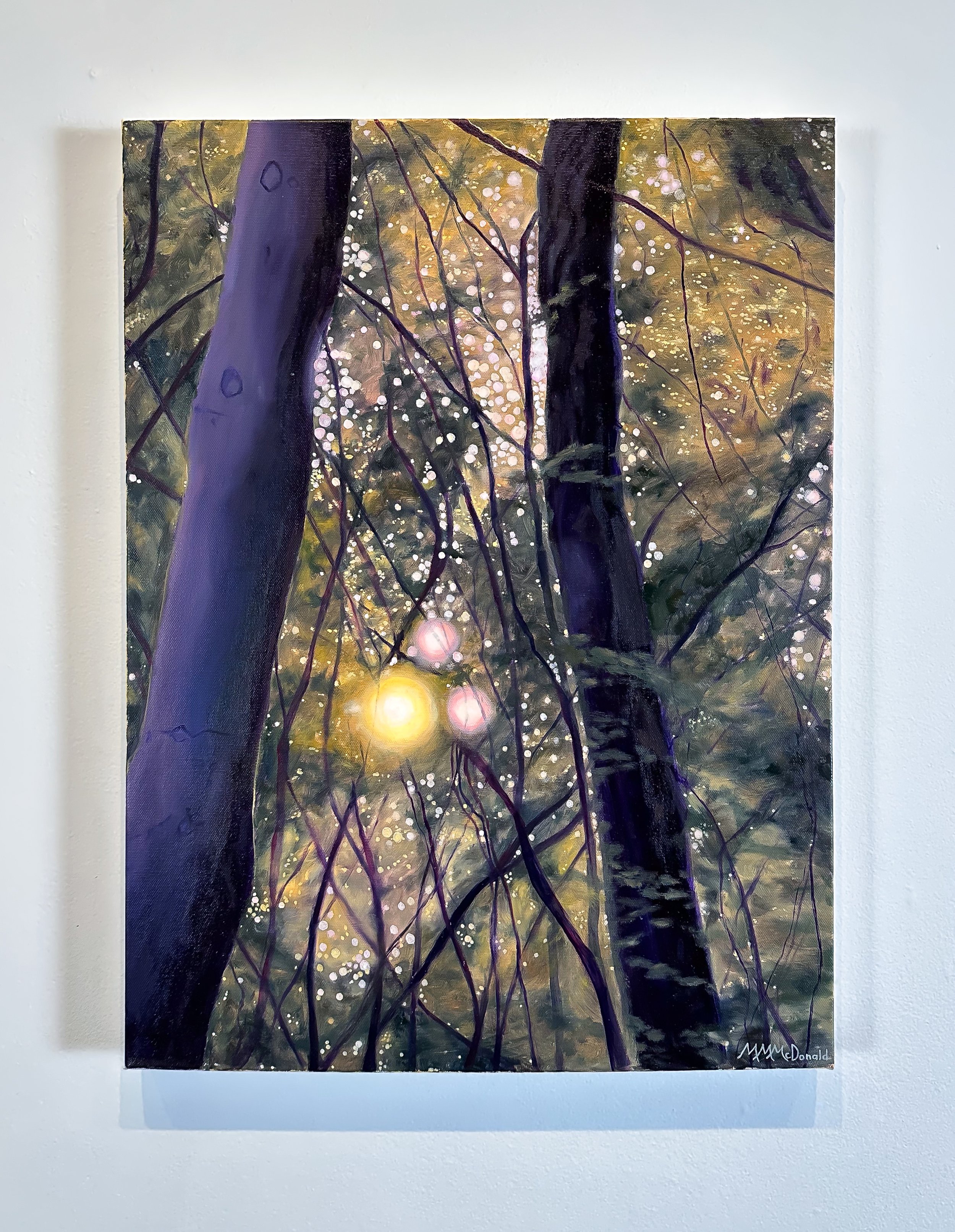 Forest Light, oil and acrylic on canvas, 18x24, 2025 (Sold)