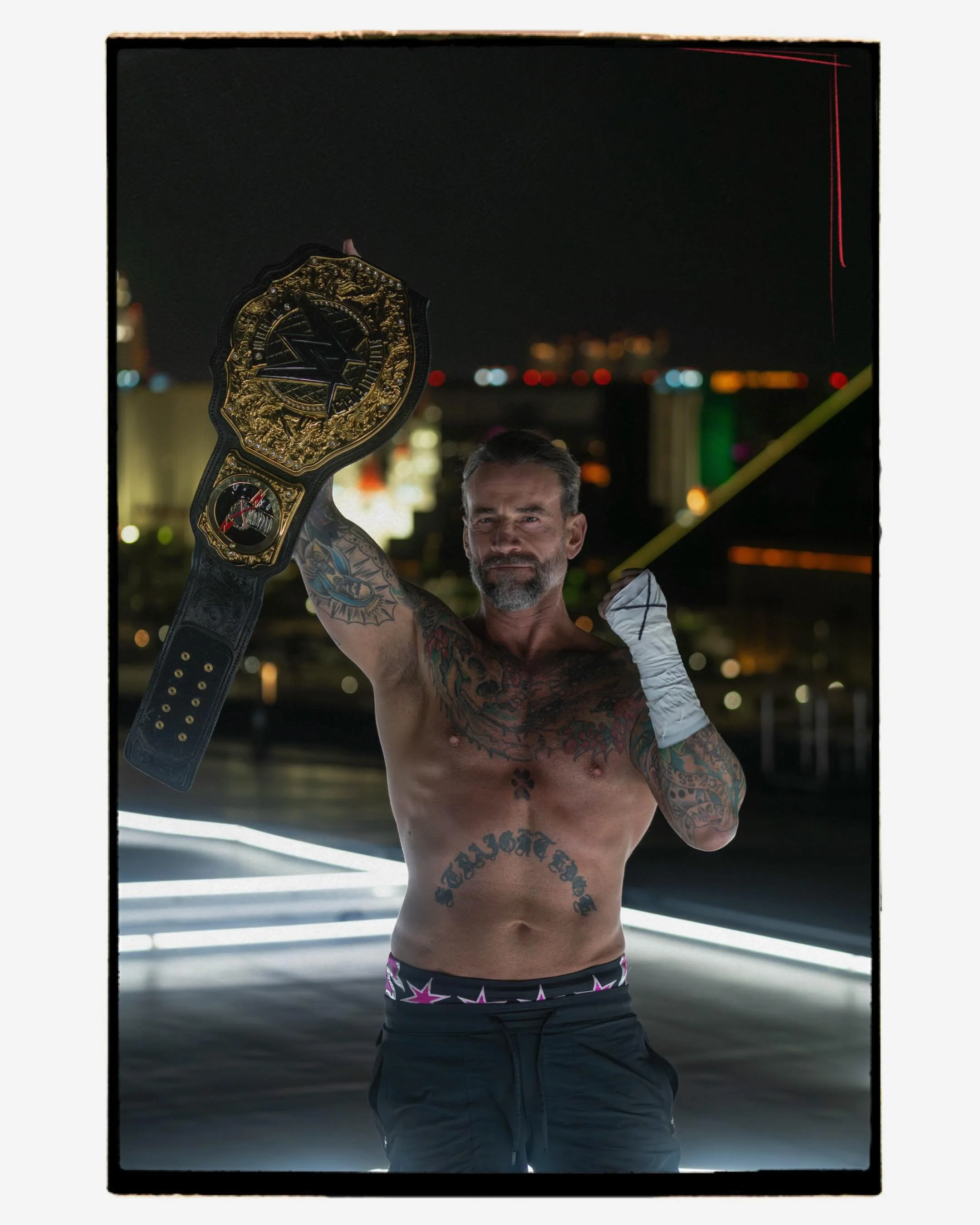 CM Punk on the roof of Allegiant stadium shot by me