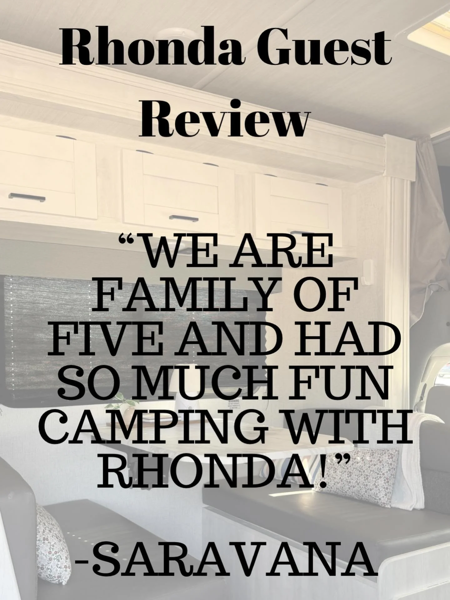 ⭐️ Customer Love for Rhonda ⭐️

&ldquo;We are a family of five and had so much fun camping with Rhonda!&rdquo; 🏕️🚐💛

That&rsquo;s what it&rsquo;s all about&mdash;family memories, adventure, laughter around the campsite, and time together away from
