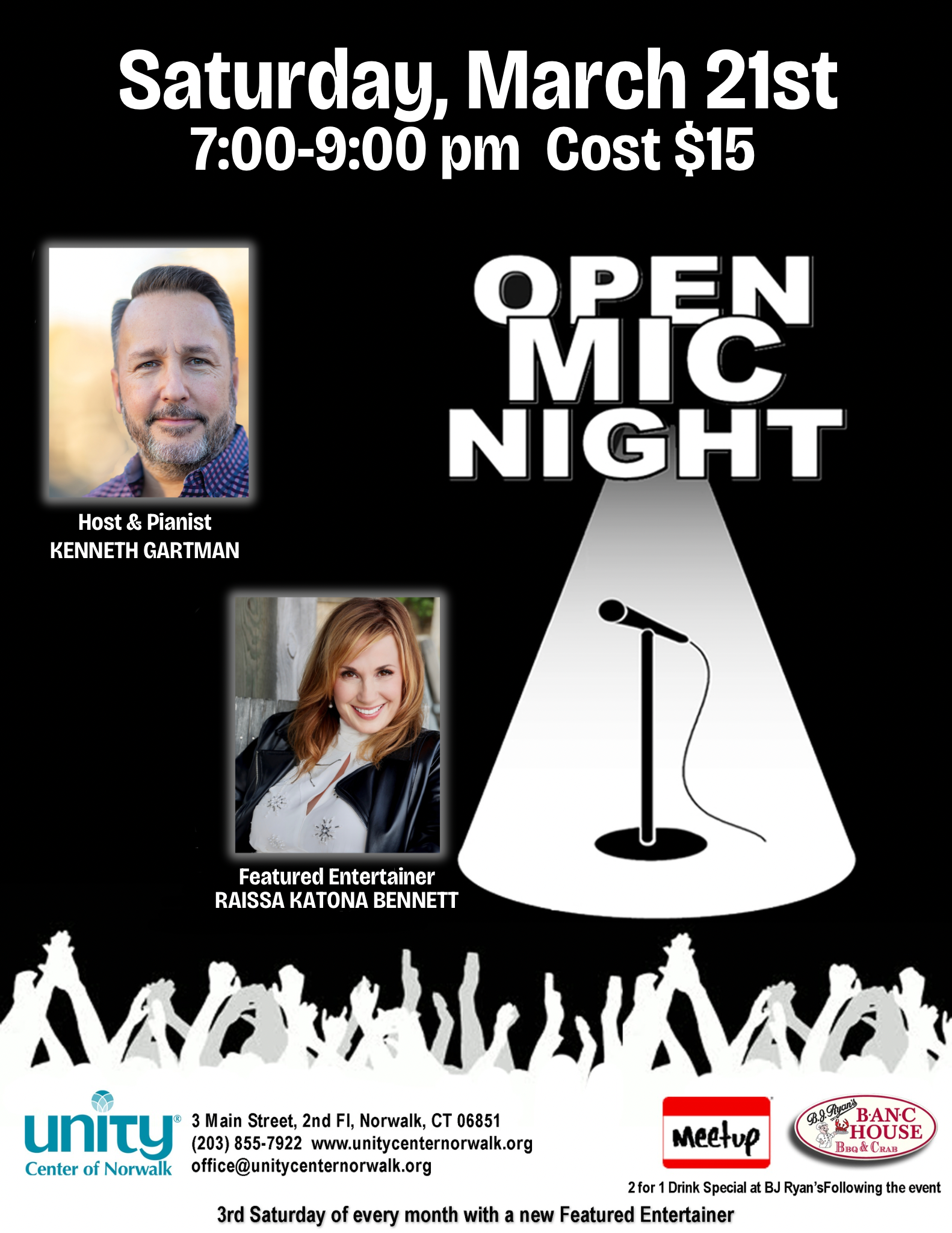 Featured Entertainer - Unity of Norwalk Open Mic Night, March 21st, 7 pm