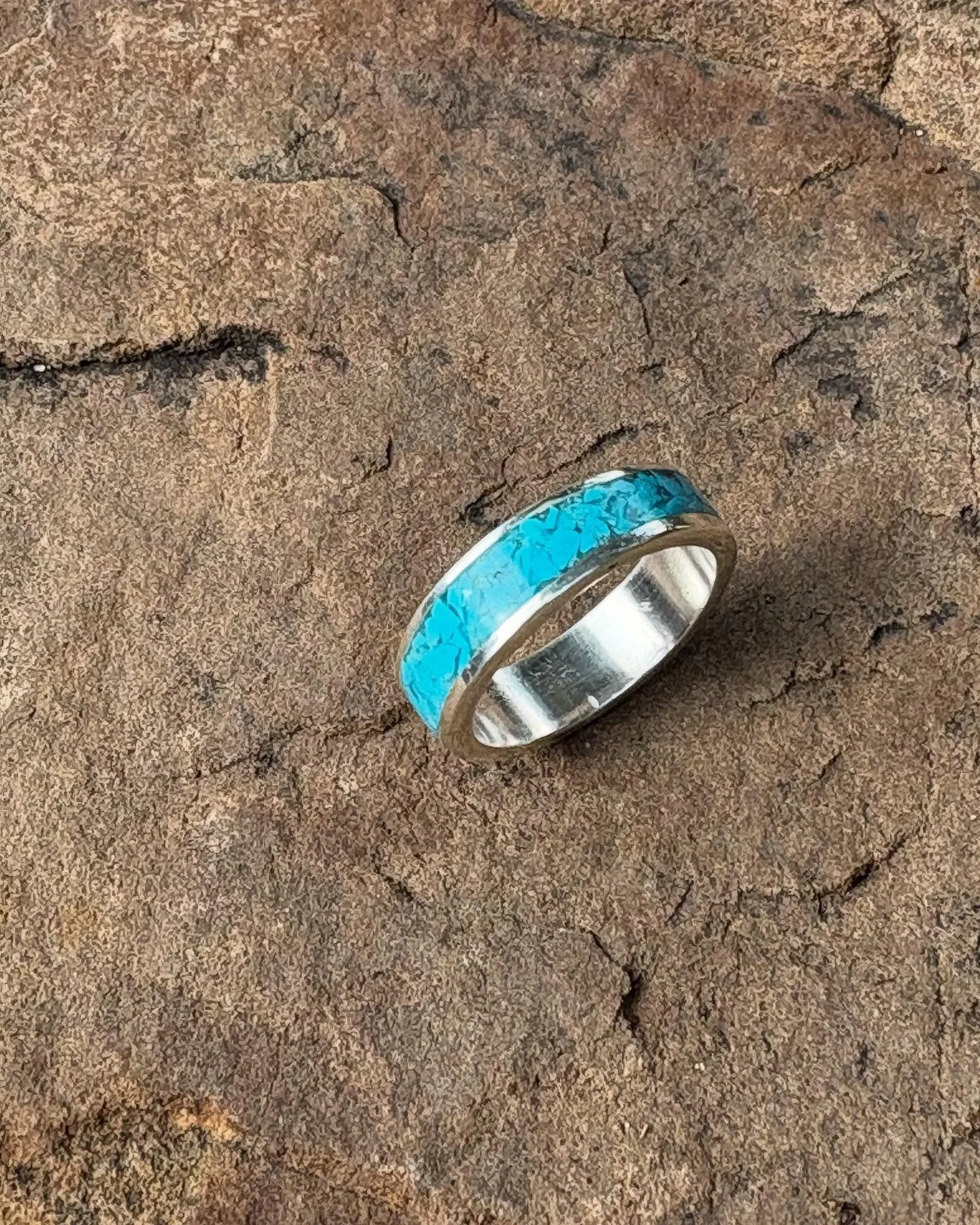 Just started making rings with natural stone inlays.  #jewelry #lorisoriginalsjewelry