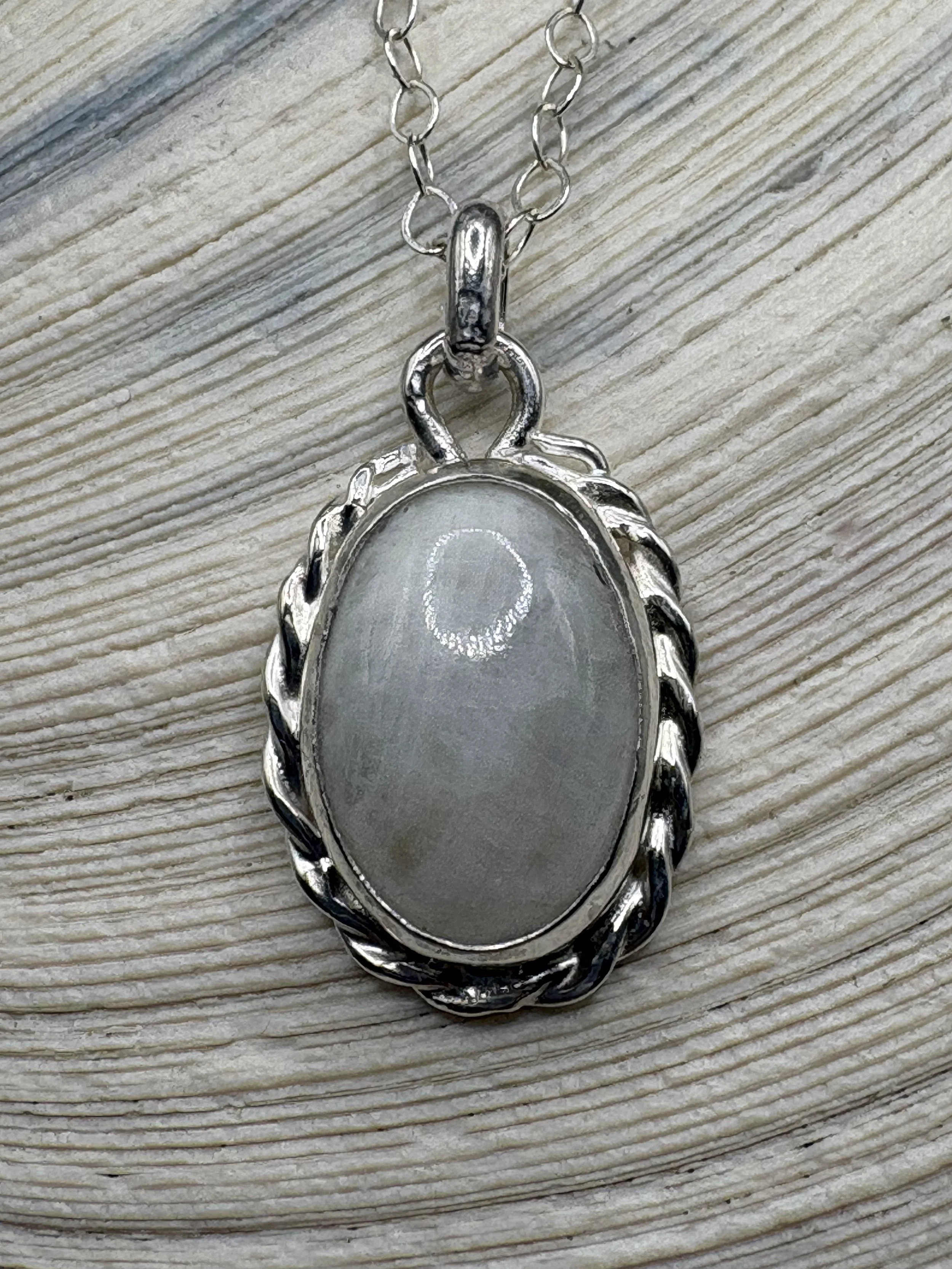 Sterling Silver Moonstone Pendant Necklace