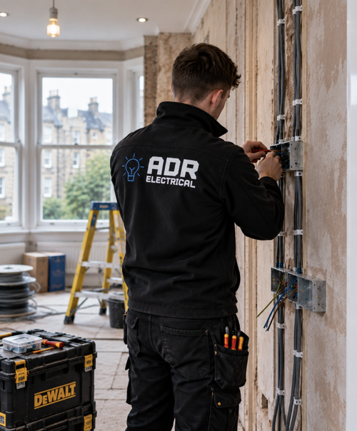 Completed domestic electrical installation by ADR Electrical Glasgow