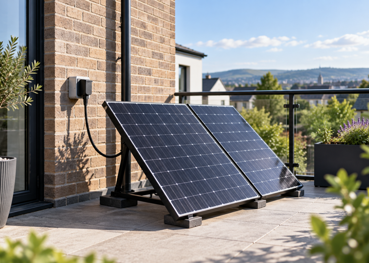 Plug-in solar panel installation for a home in Glasgow