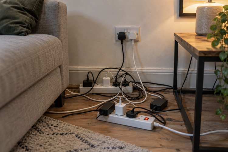 Extension leads and lack of electrical sockets in a home